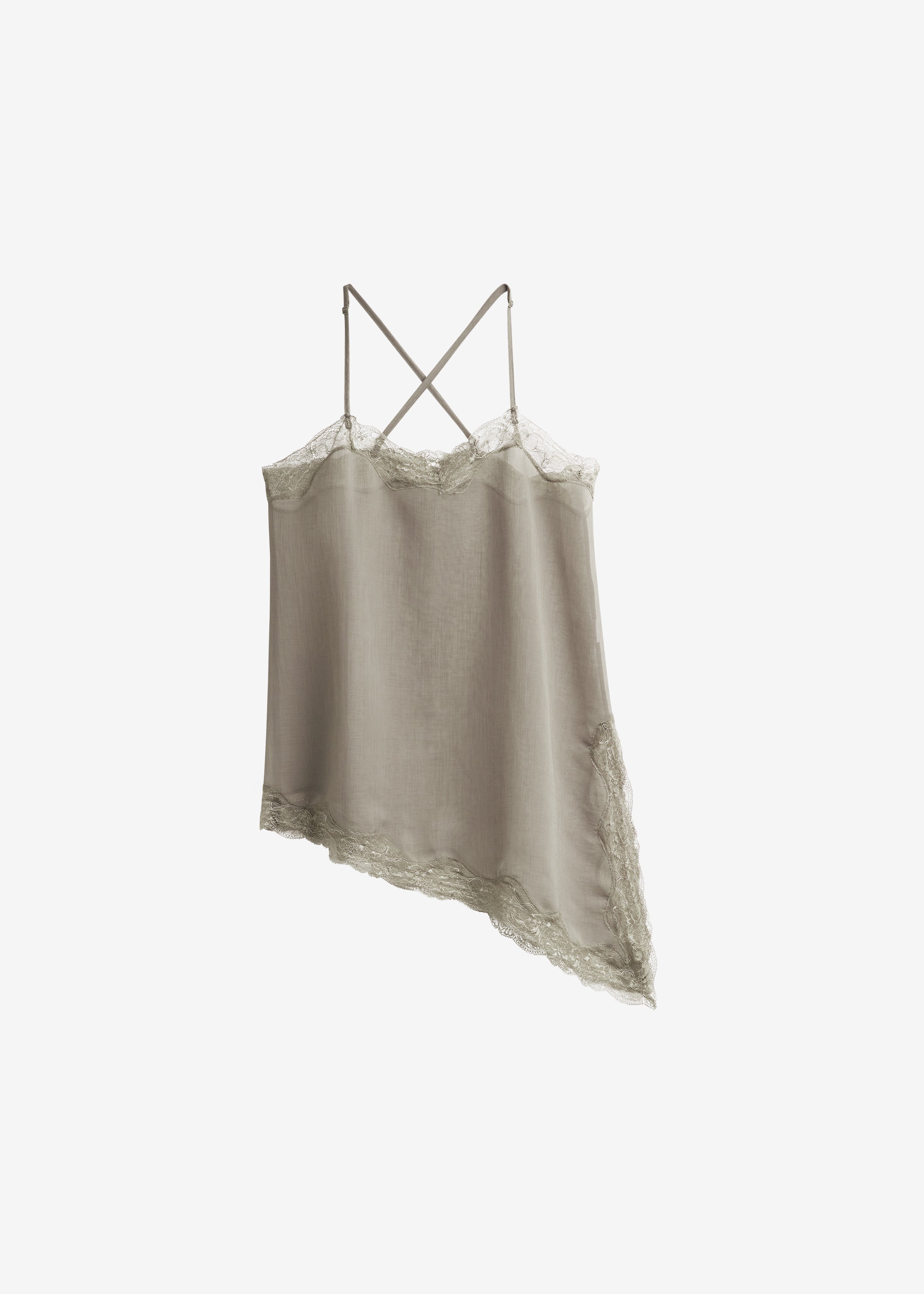 Alessia Sheer Lace Top - Taupe – The Frankie Shop