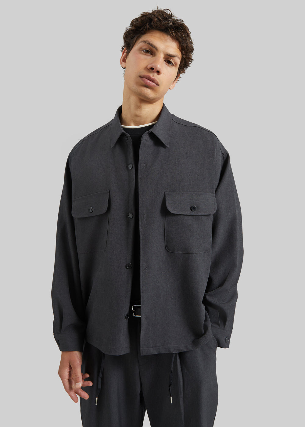 Alessio Shirt Jacket - Charcoal