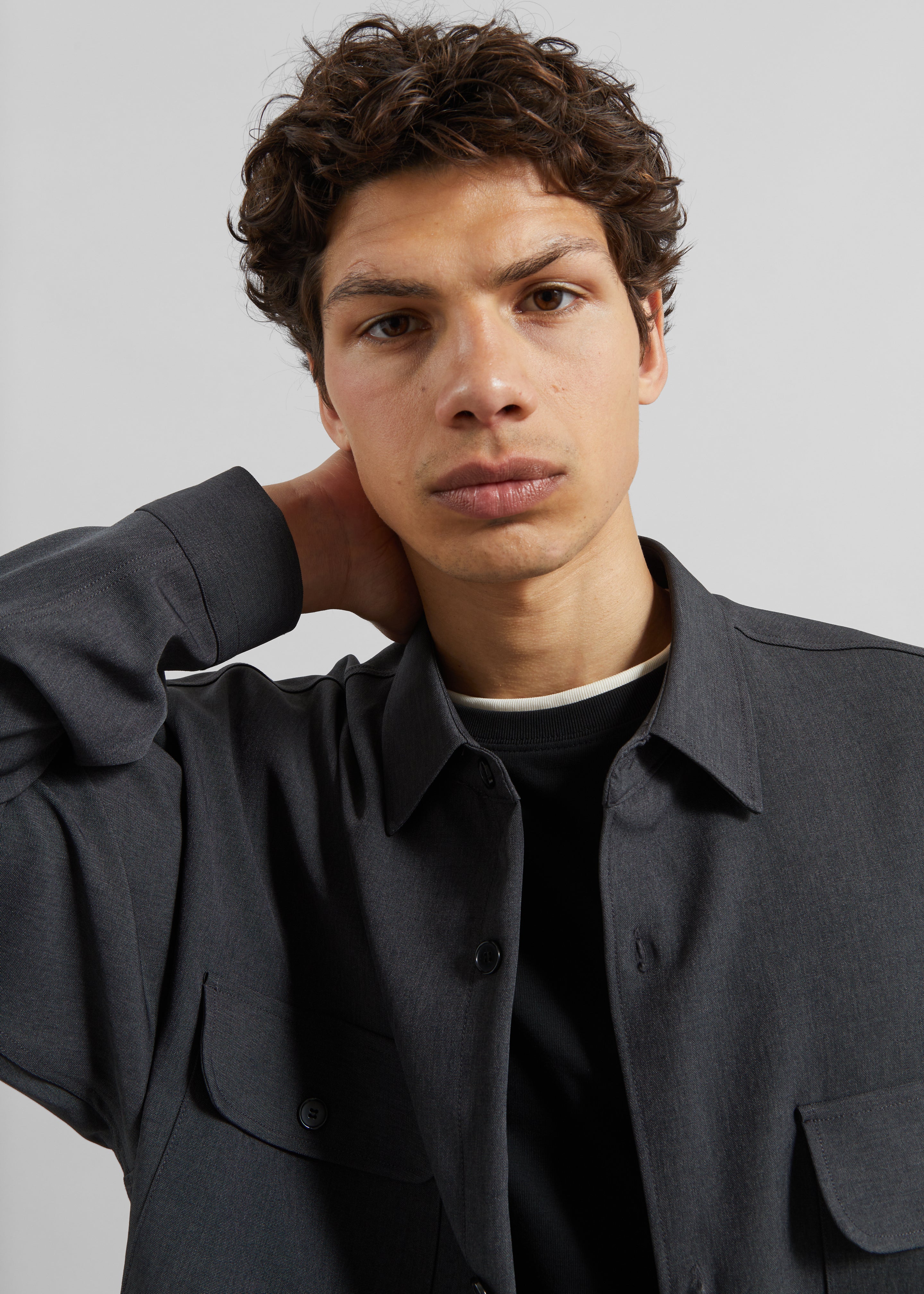 Alessio Shirt Jacket - Charcoal - 3