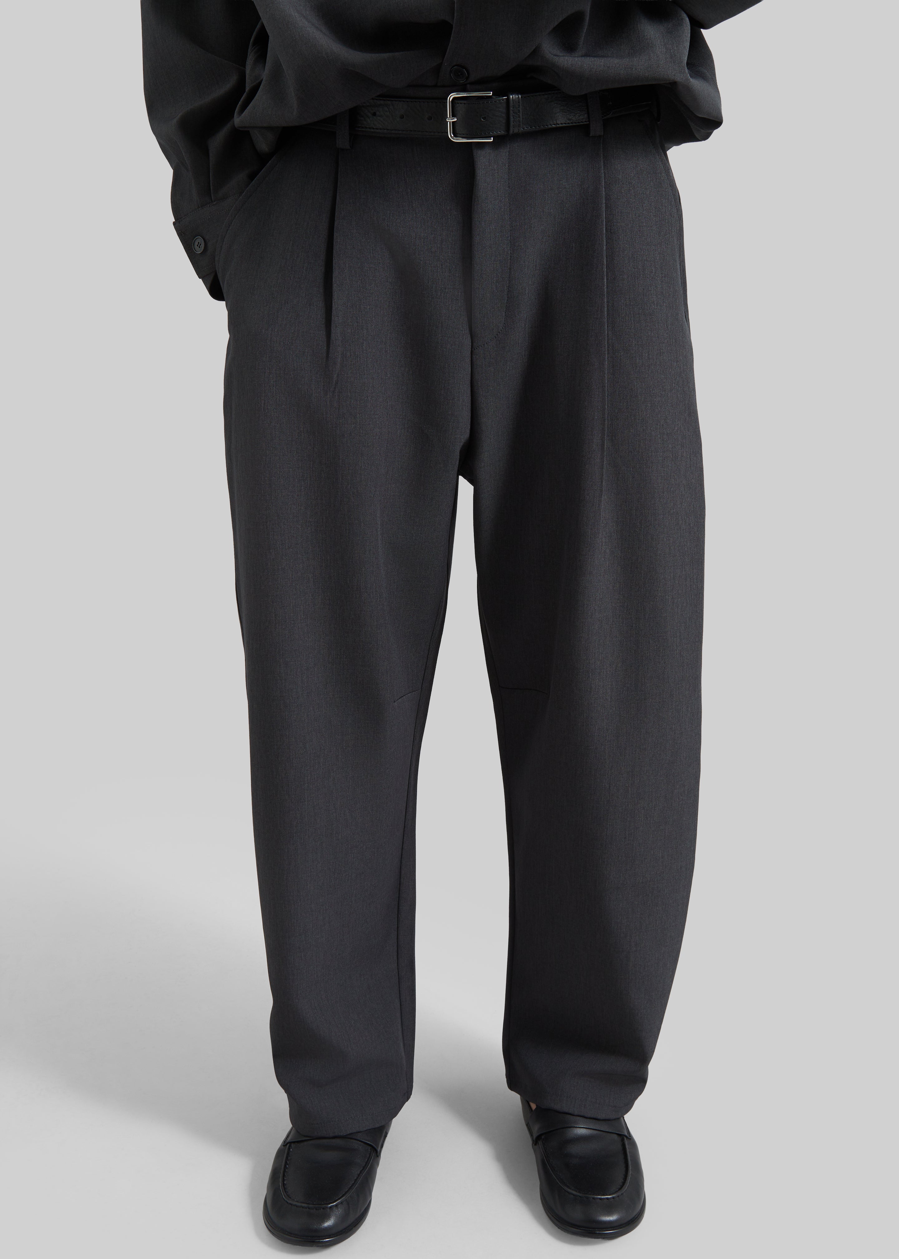 Alessio Straight Trousers - Charcoal - 4