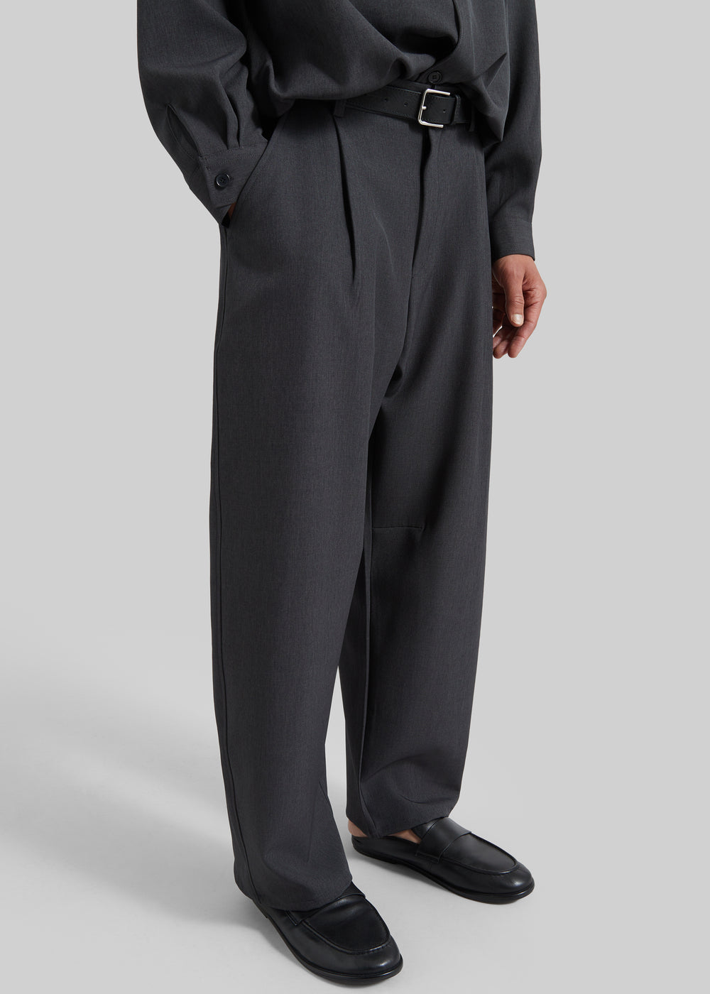 Alessio Straight Trousers - Charcoal - 1