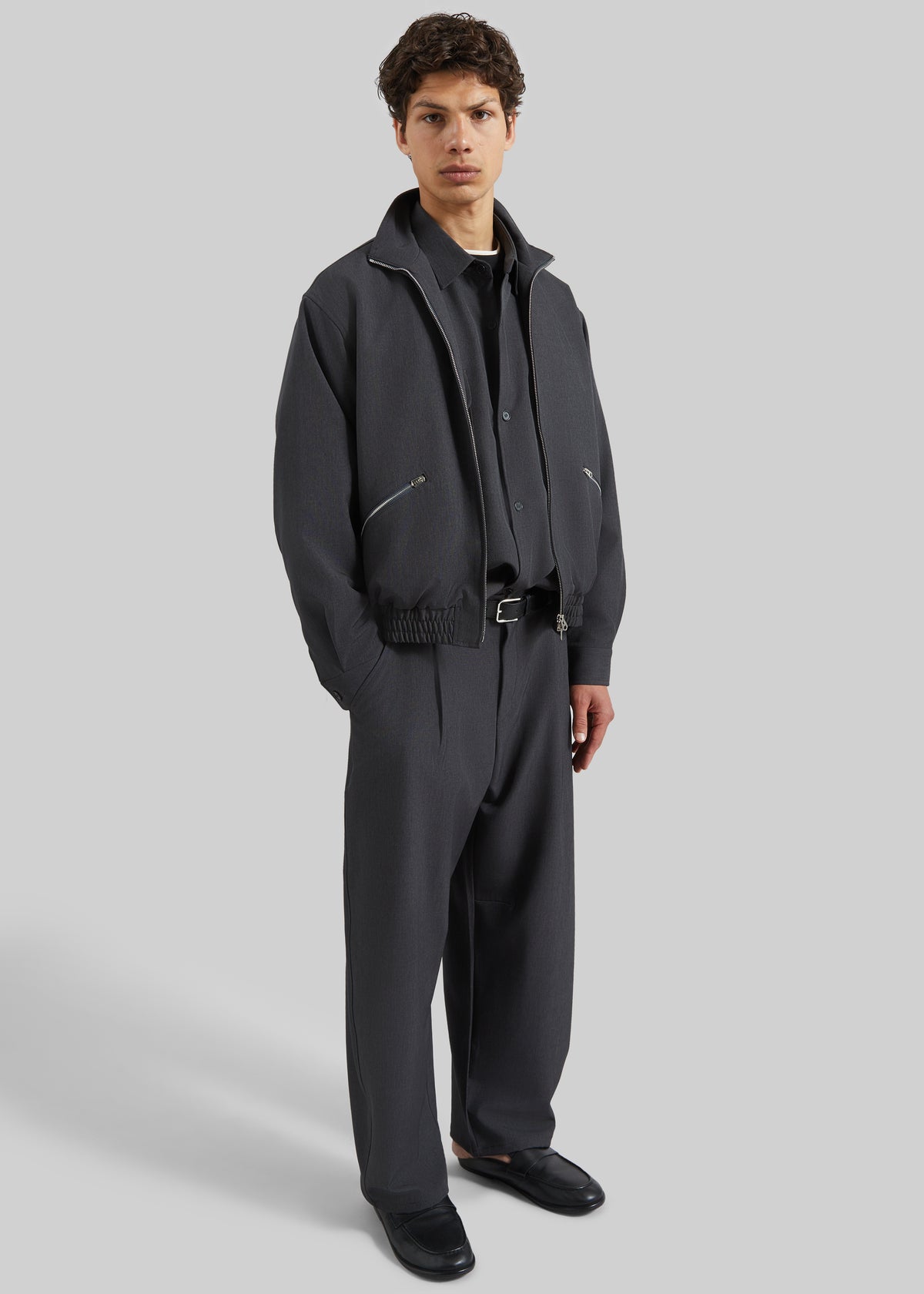 Alessio Straight Trousers - Charcoal - 3