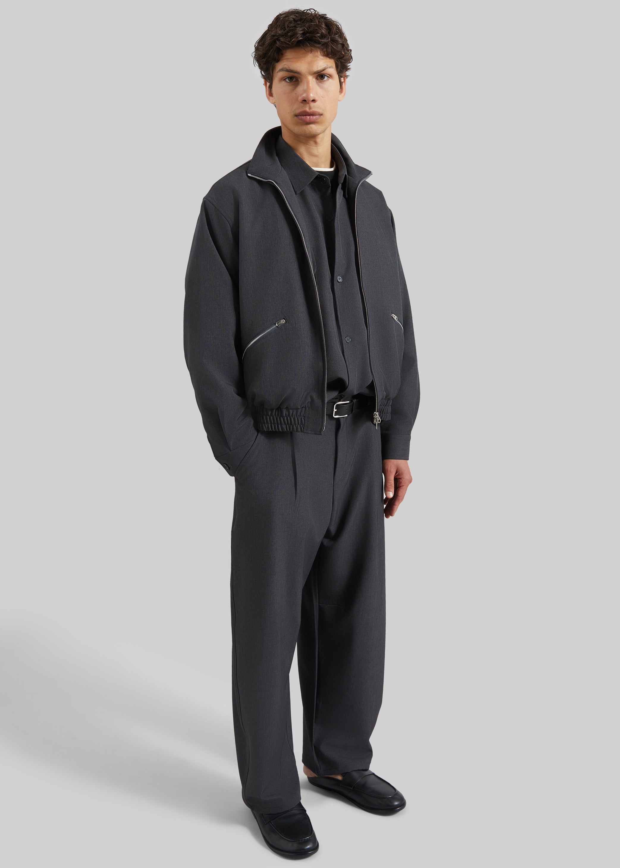 Shop the look image for Alessio Straight Trousers - Charcoal