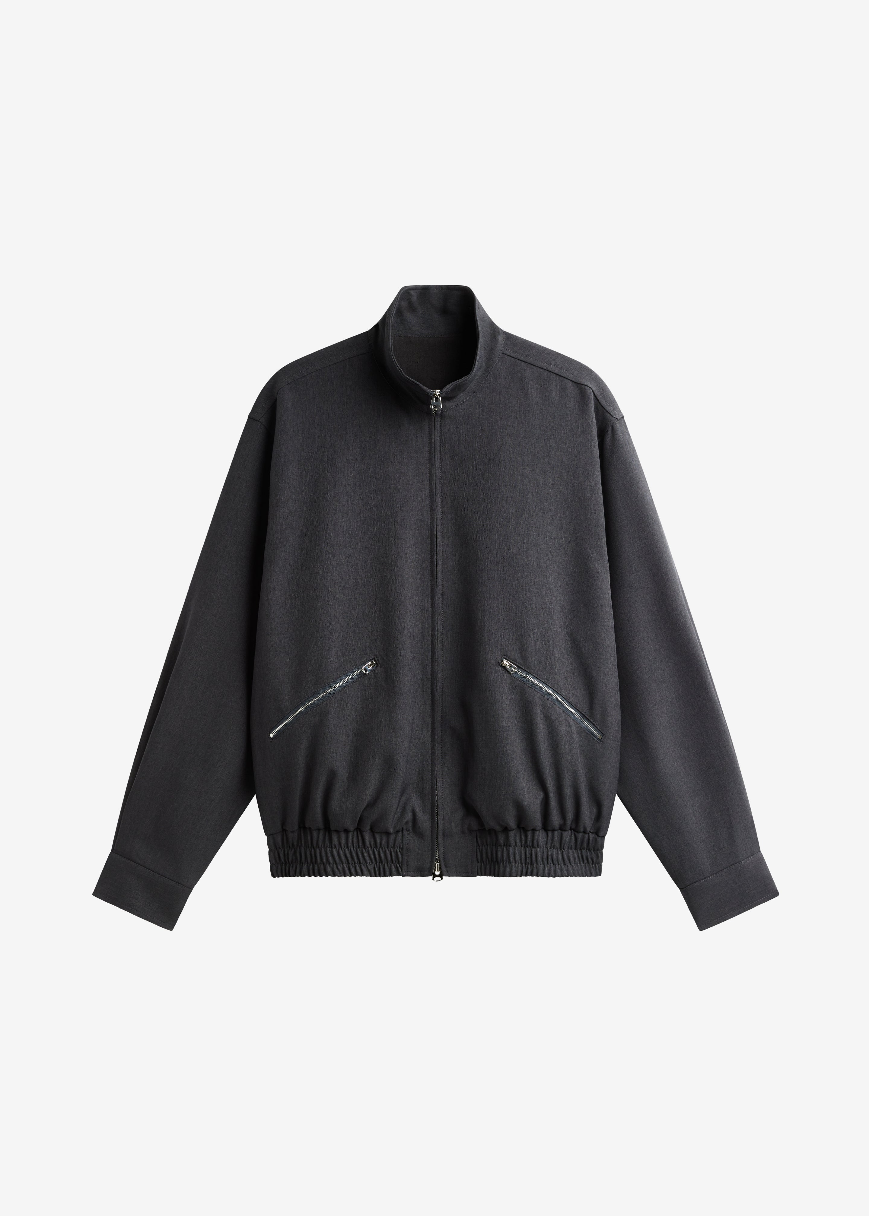 Alessio Zip-Up Jacket - Charcoal – The Frankie Shop