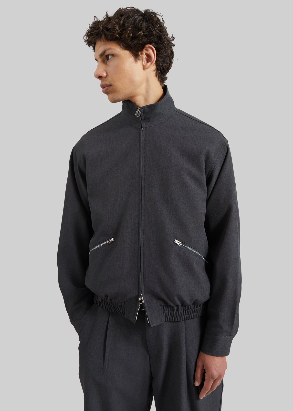 Alessio Zip-Up Jacket - Charcoal - 5