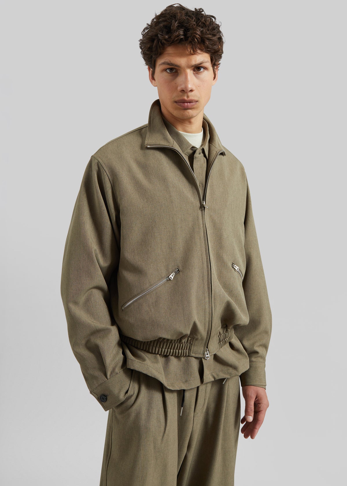 Alessio Zip-Up Jacket - Olive - 7