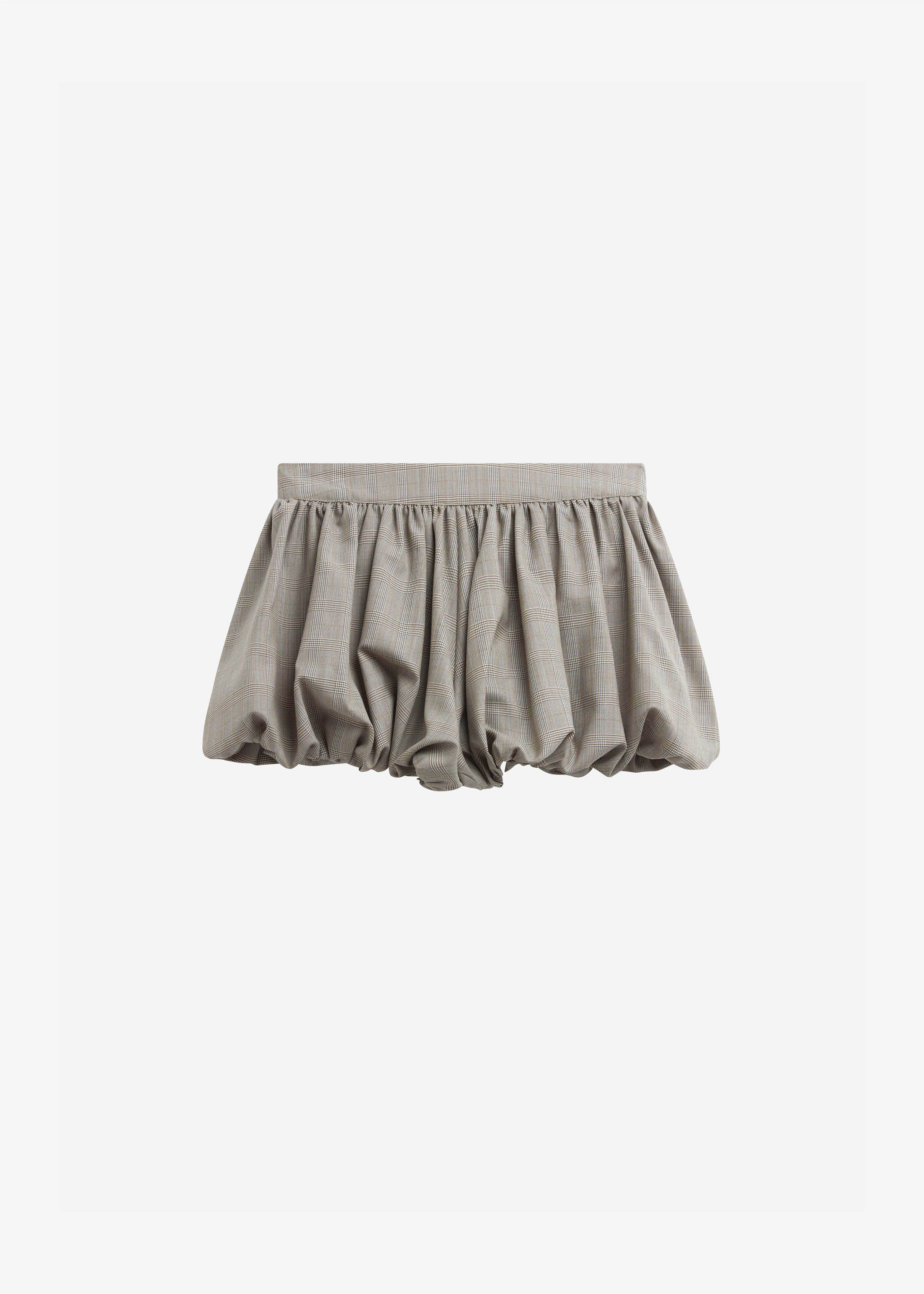 Alina Bubble Hem Shorts - Beige Glen Plaid – The Frankie Shop