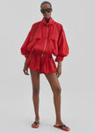 Alina Bubble Hem Shorts - Red