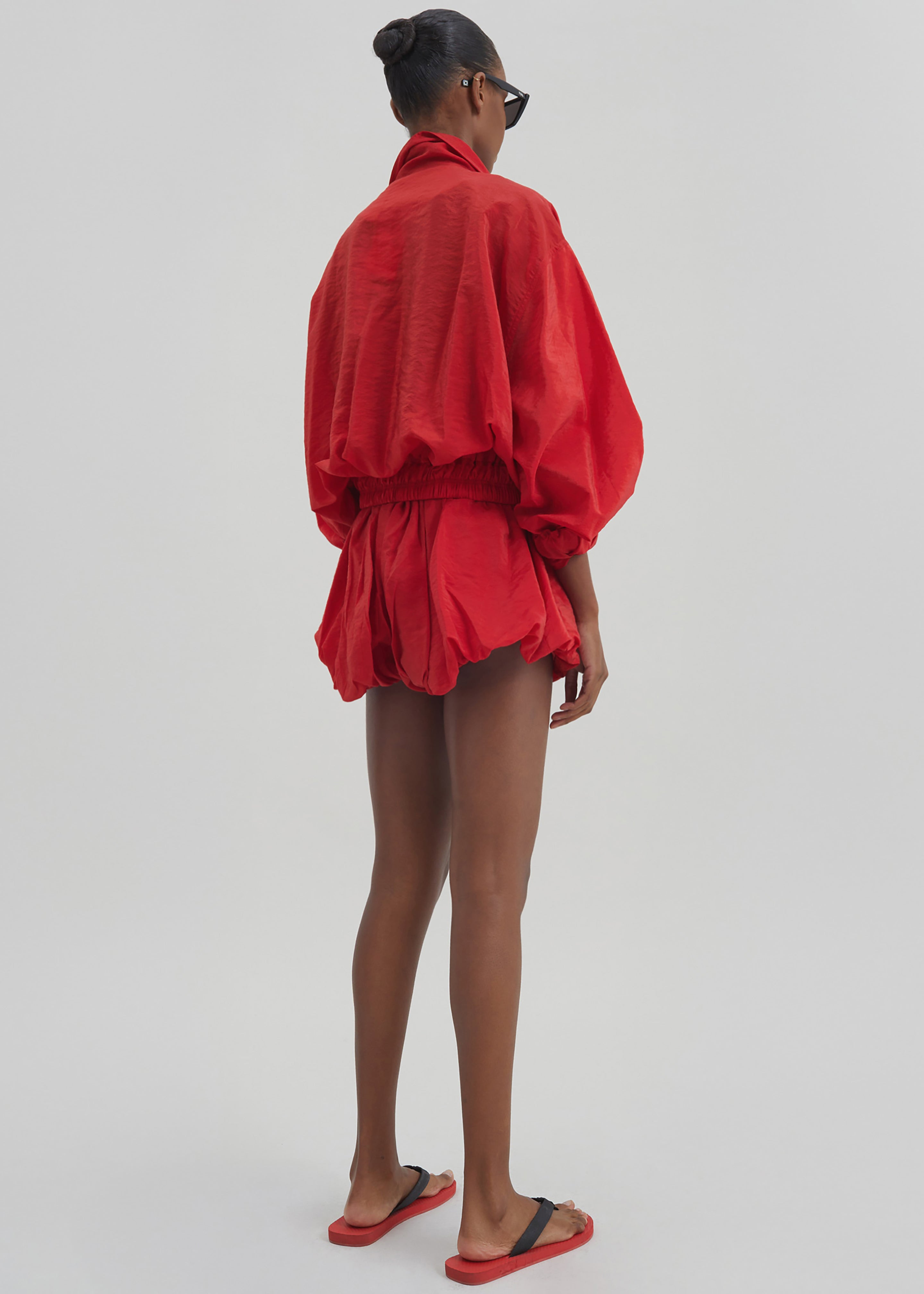 Alina Bubble Hem Shorts - Red - 7