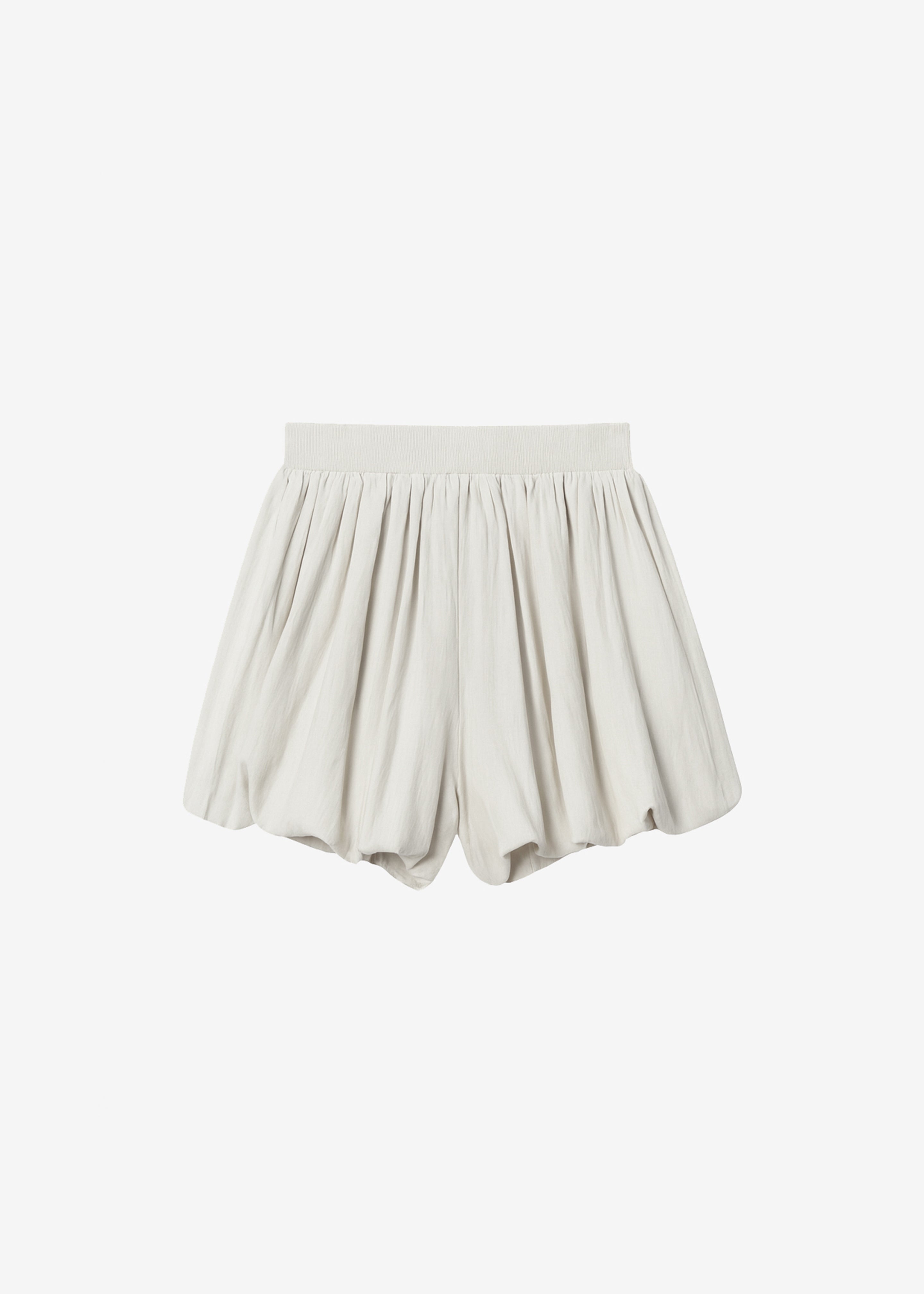 Alina Linen Bubble Hem Shorts - Light Beige - 10