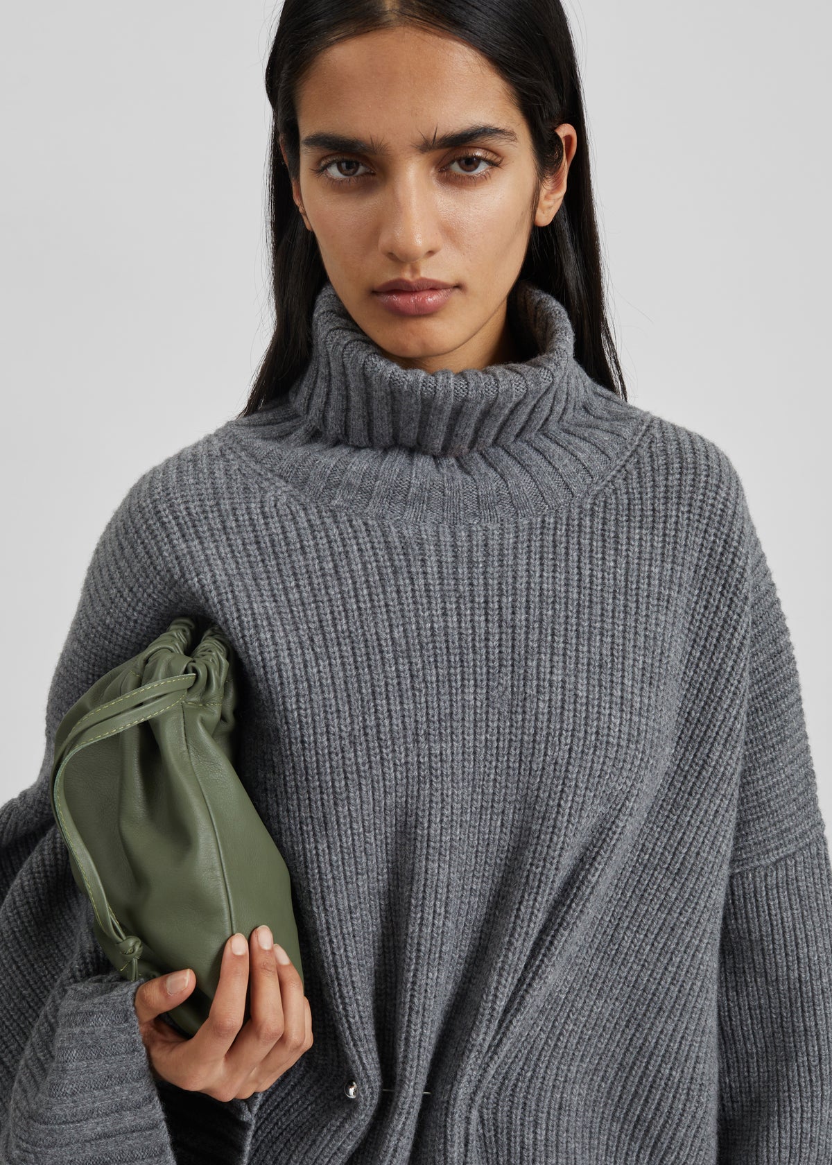Alira Knit Brooch Dress - Grey