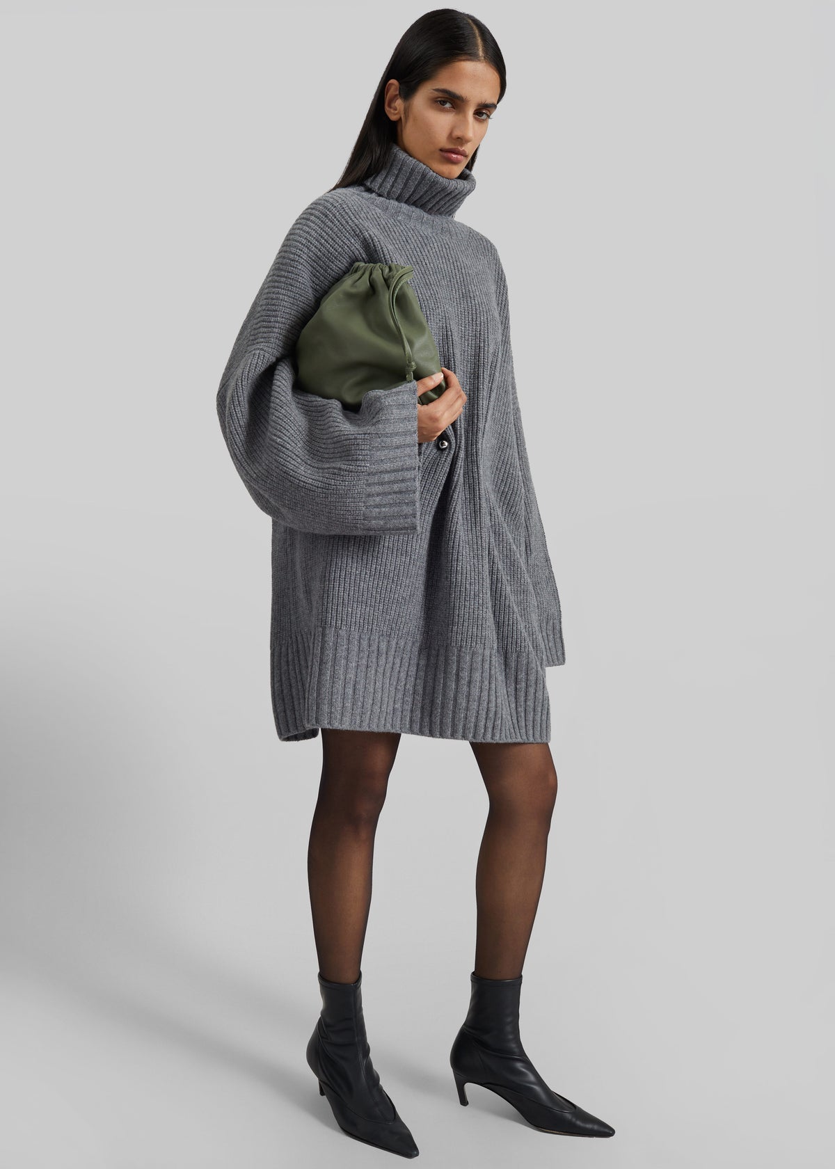 Shop the look image for Alira Knit Brooch Dress - Grey