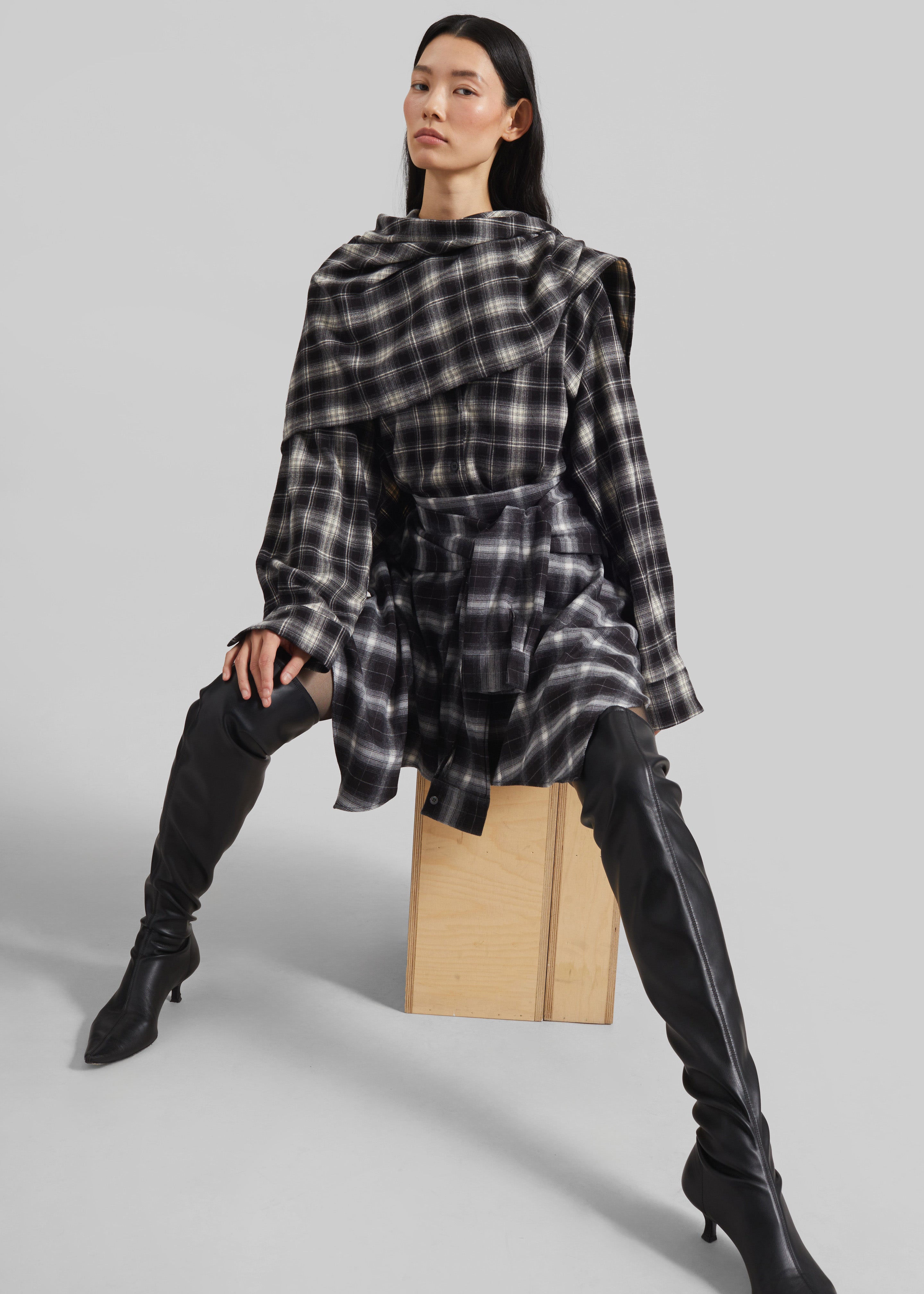 Alix Tie Skirt - Black Plaid – The Frankie Shop