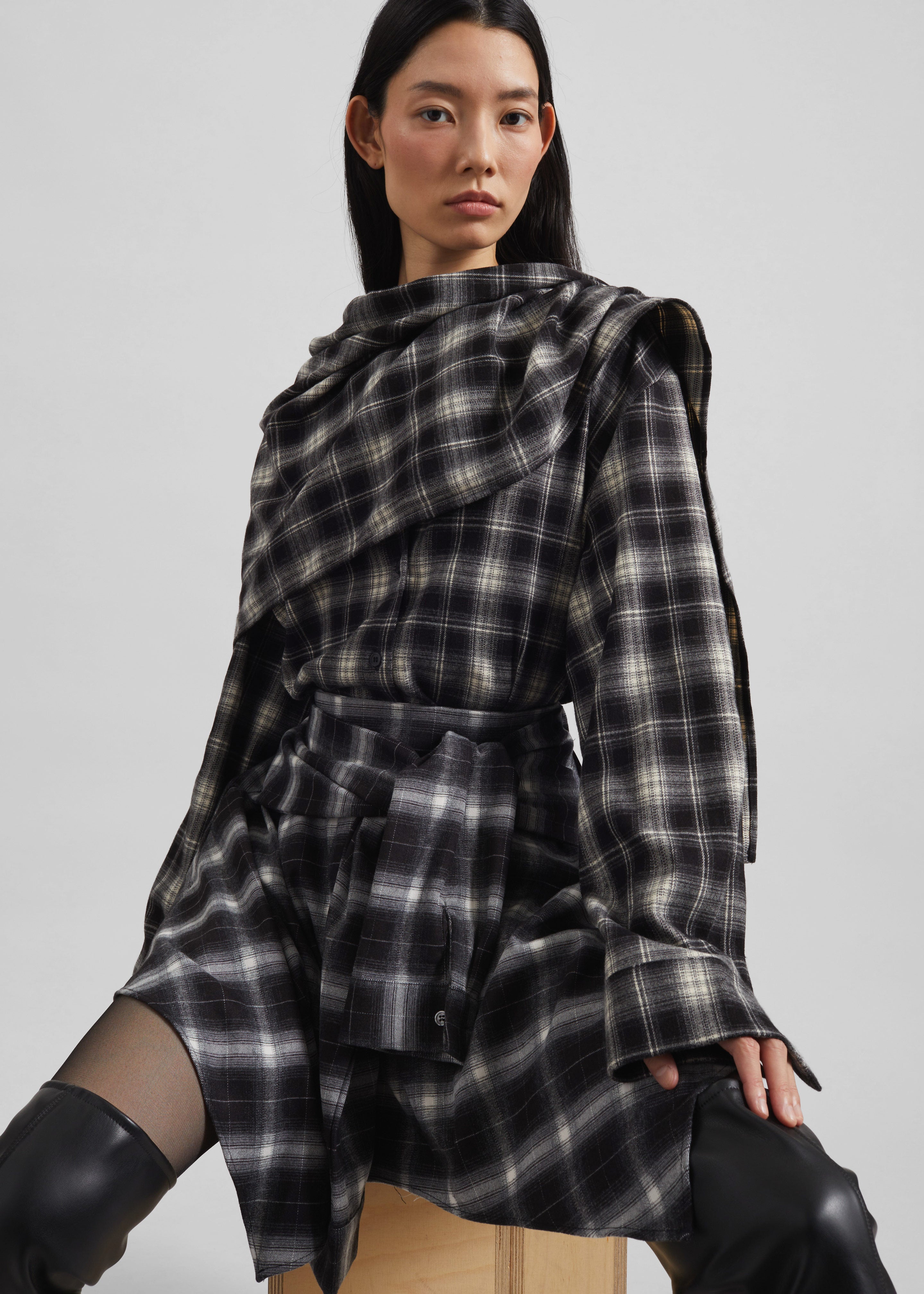 Alix Tie Skirt - Black Plaid – The Frankie Shop
