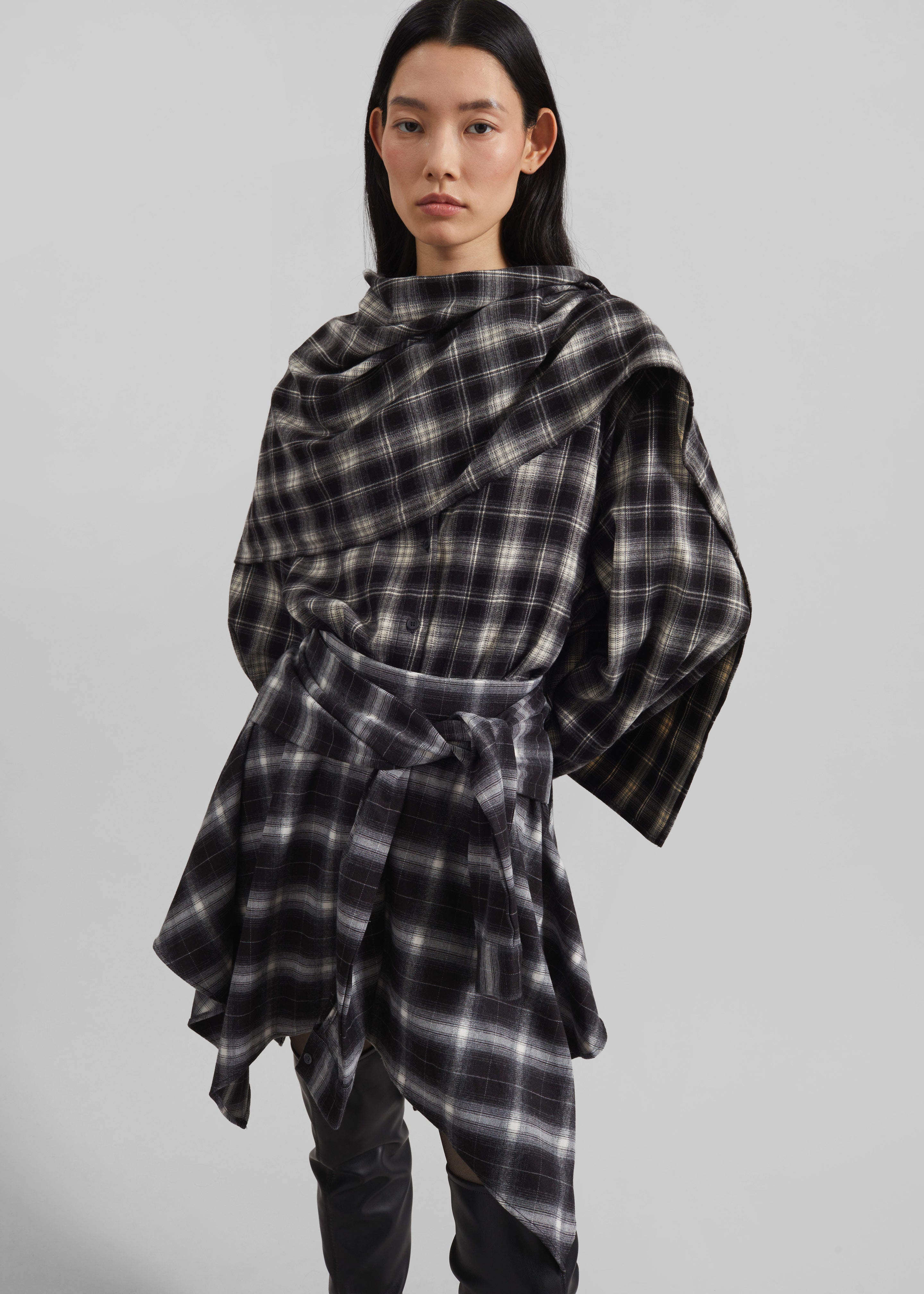 Alix Tie Skirt - Black Plaid – The Frankie Shop