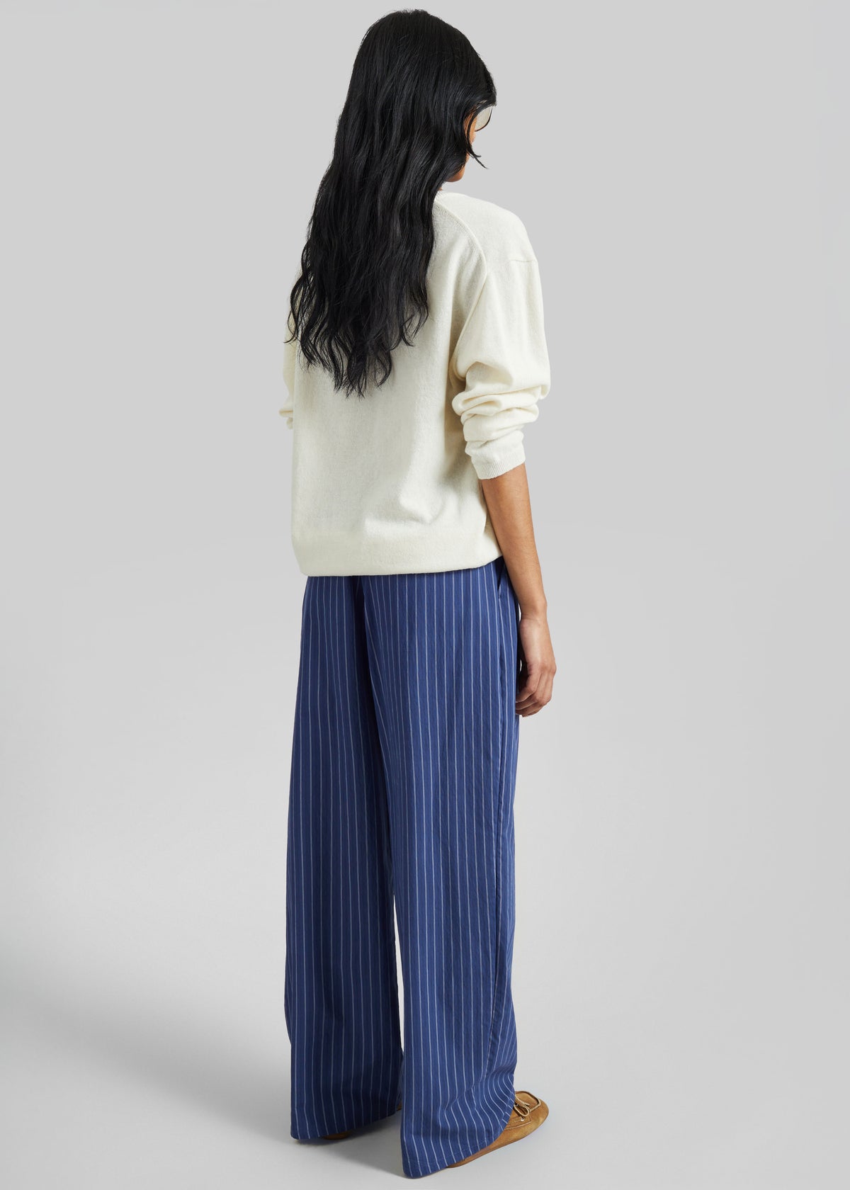 Almansa Drawstring Wide Pants - Blue Stripe - 6