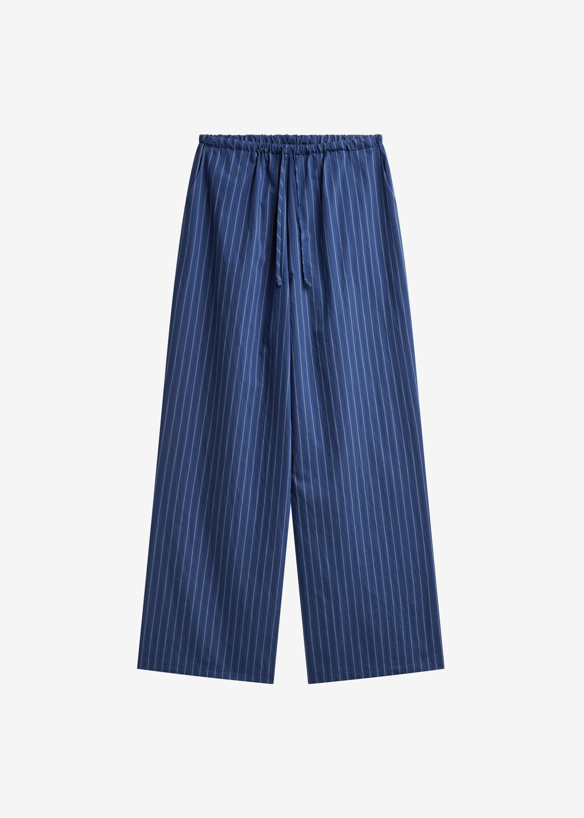 Almansa Drawstring Wide Pants - Blue Stripe - 7