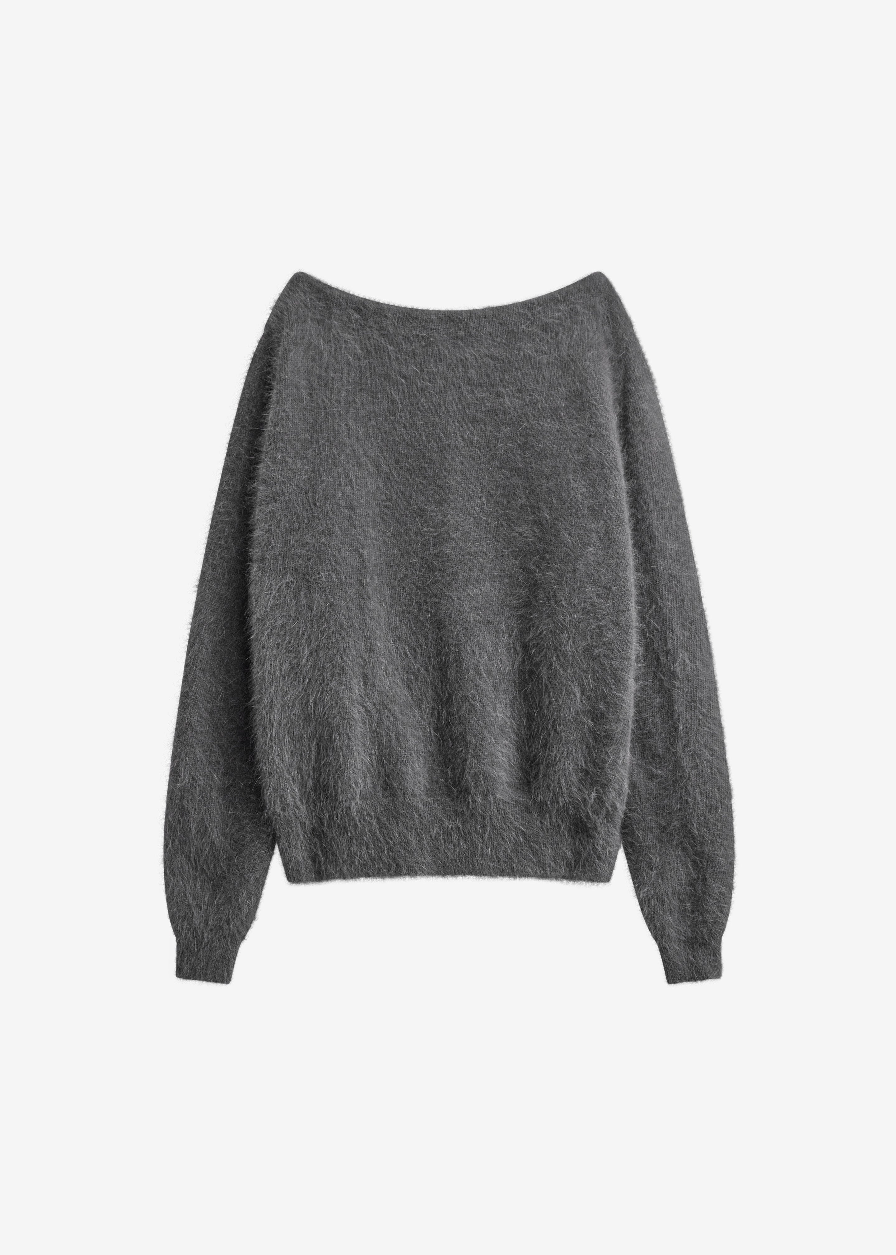 Almere Angora Fuzzy Sweater - Dark Grey - 6