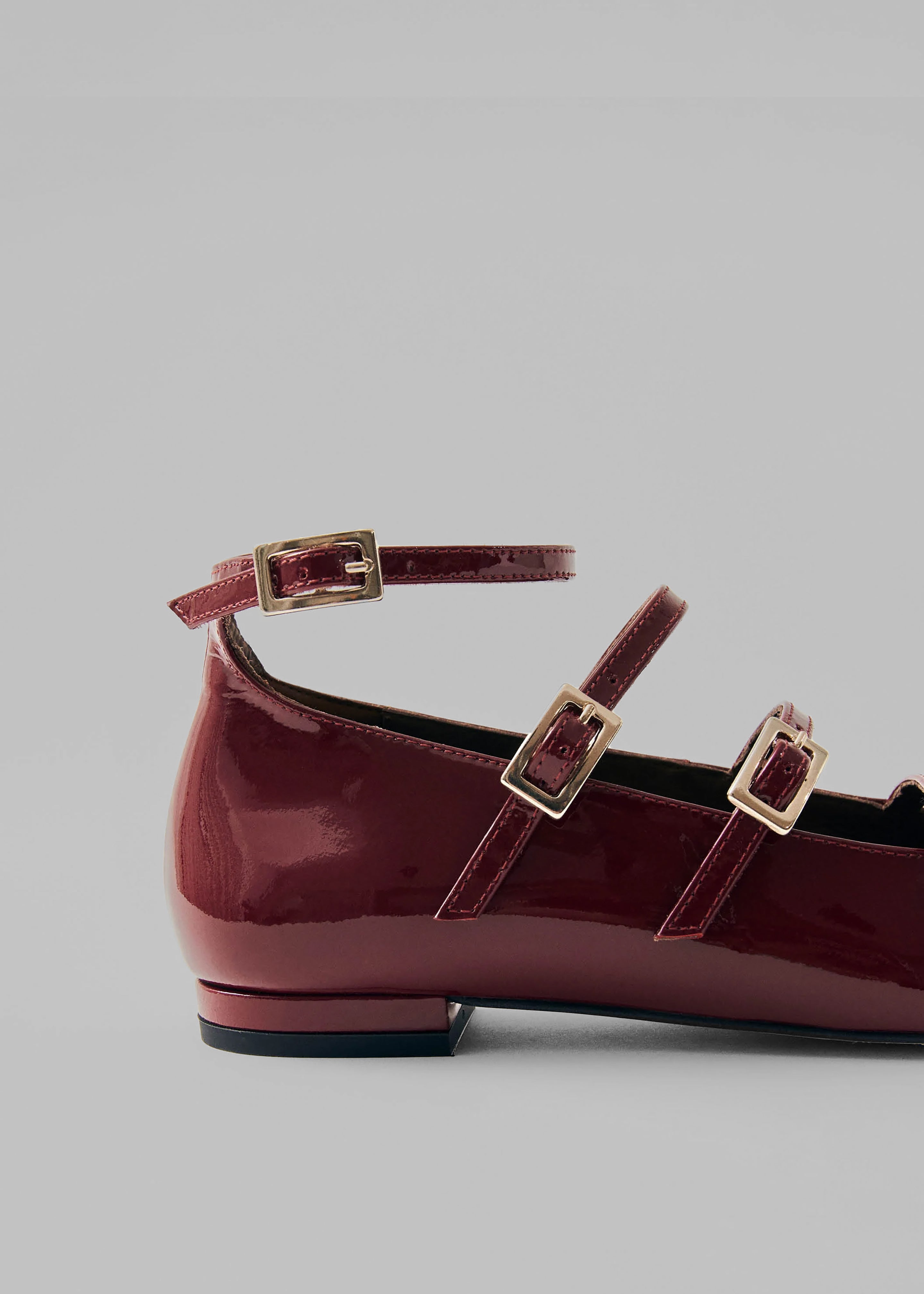 Alohas Luke Onix Leather Ballet Flats - Wine Burgundy - 6