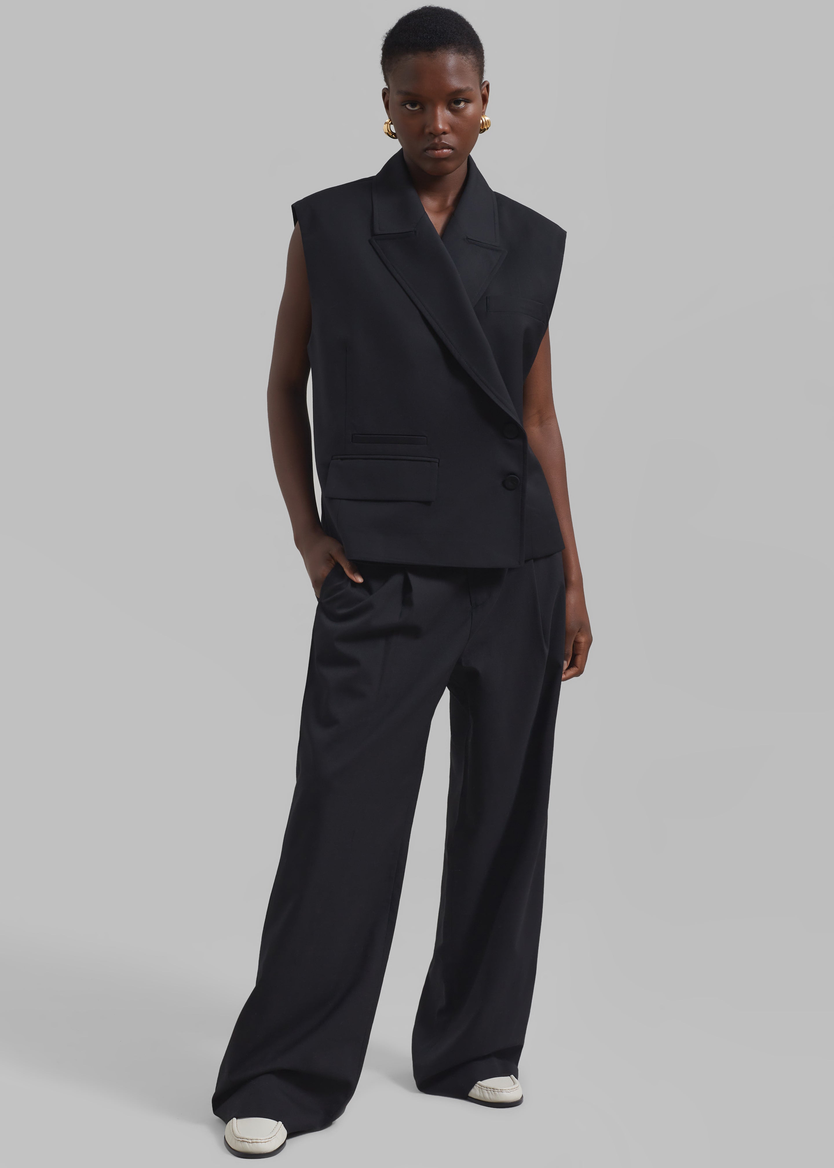 Alora Asymmetrical Vest - Black – The Frankie Shop