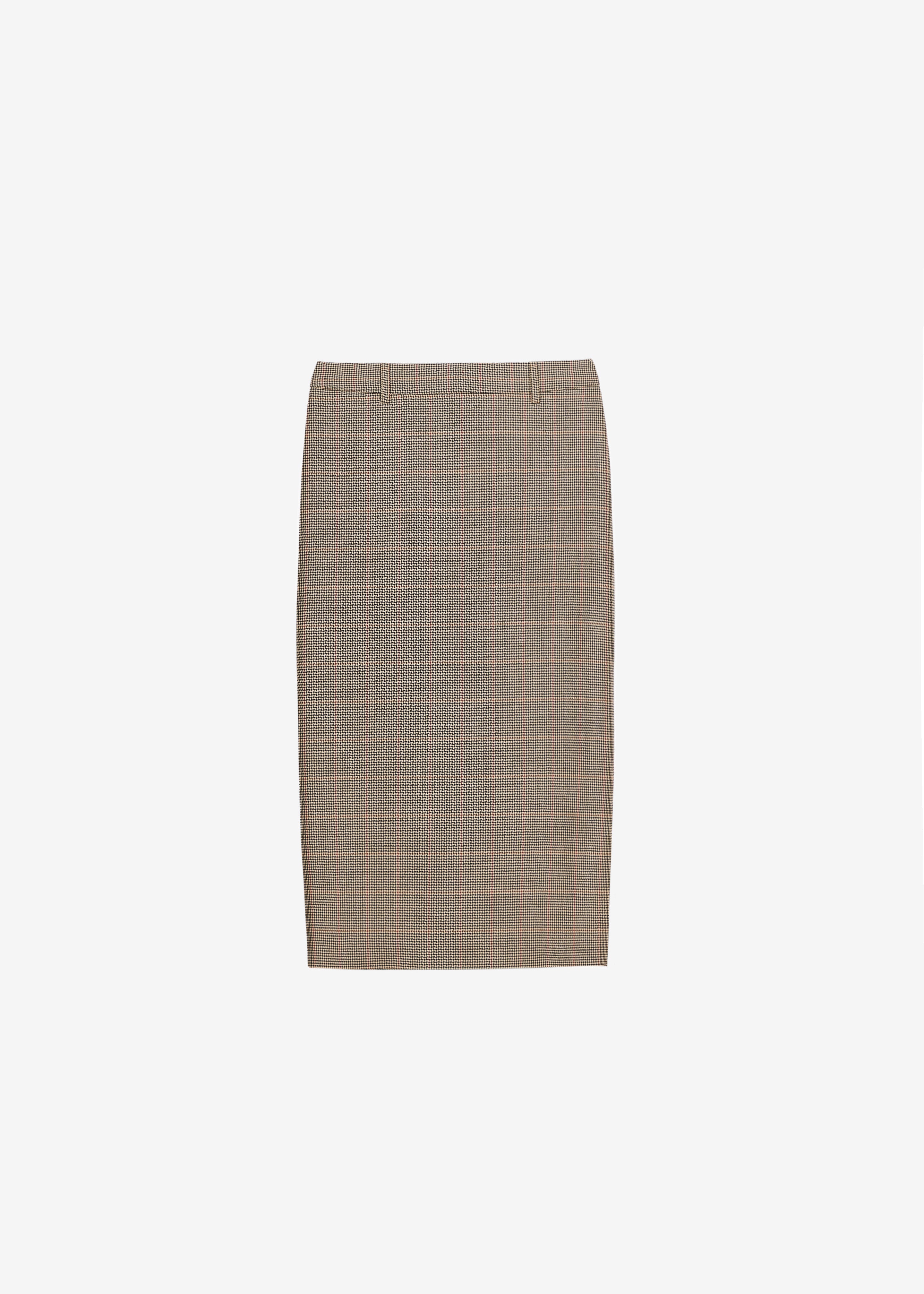 Alrose Houndstooth Midi Skirt - Beige - 10
