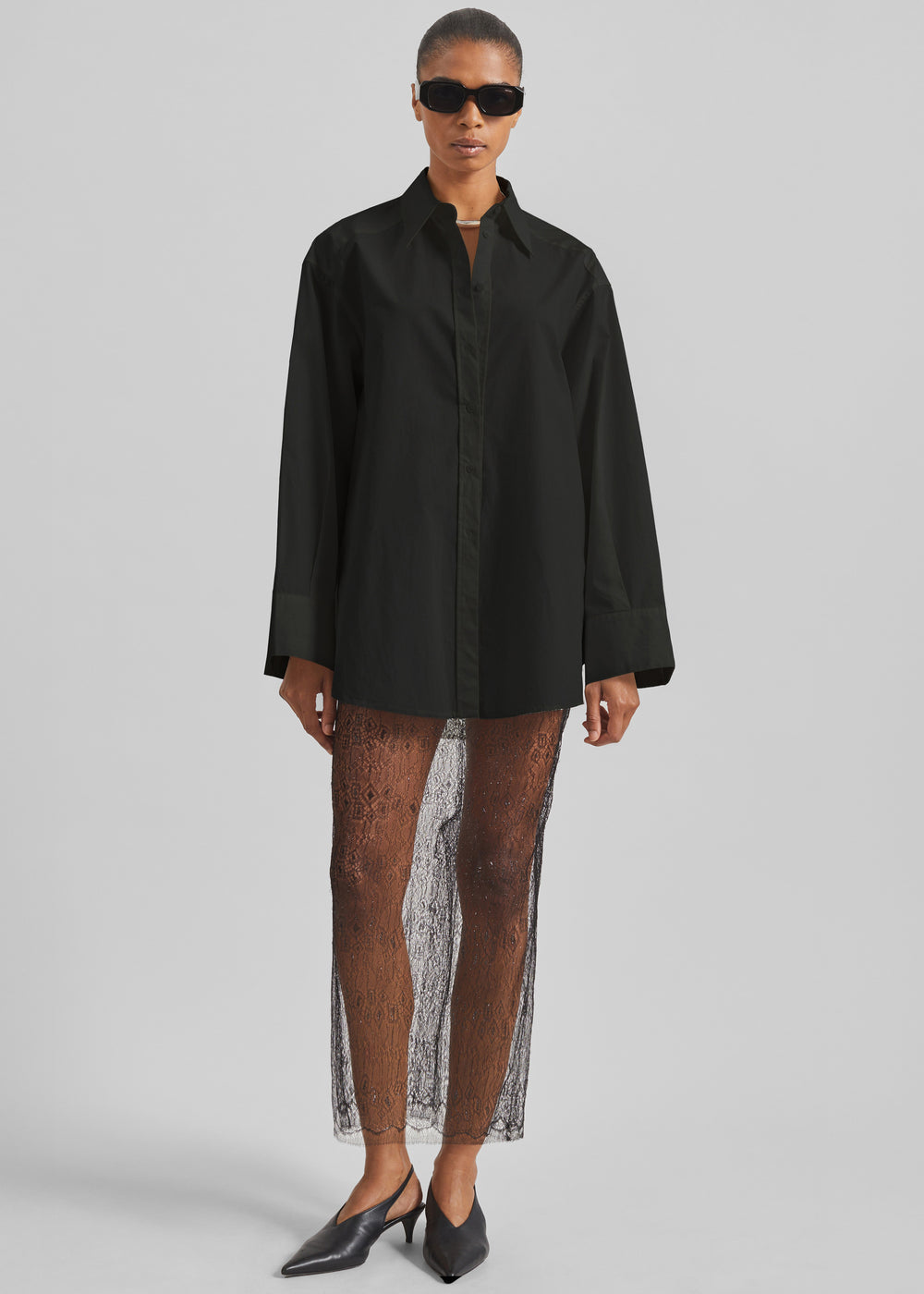 Alrose Lace Midi Skirt - Black