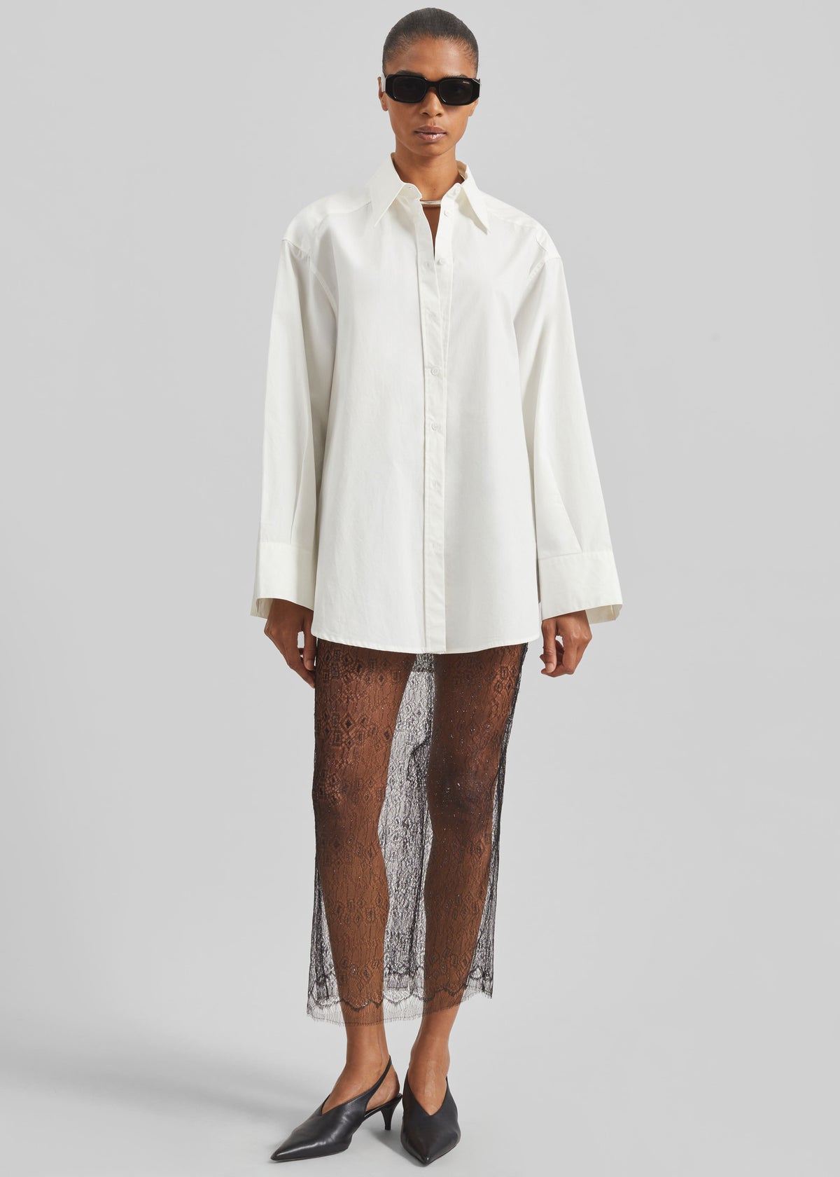 Alrose Lace Midi Skirt - Black - 9