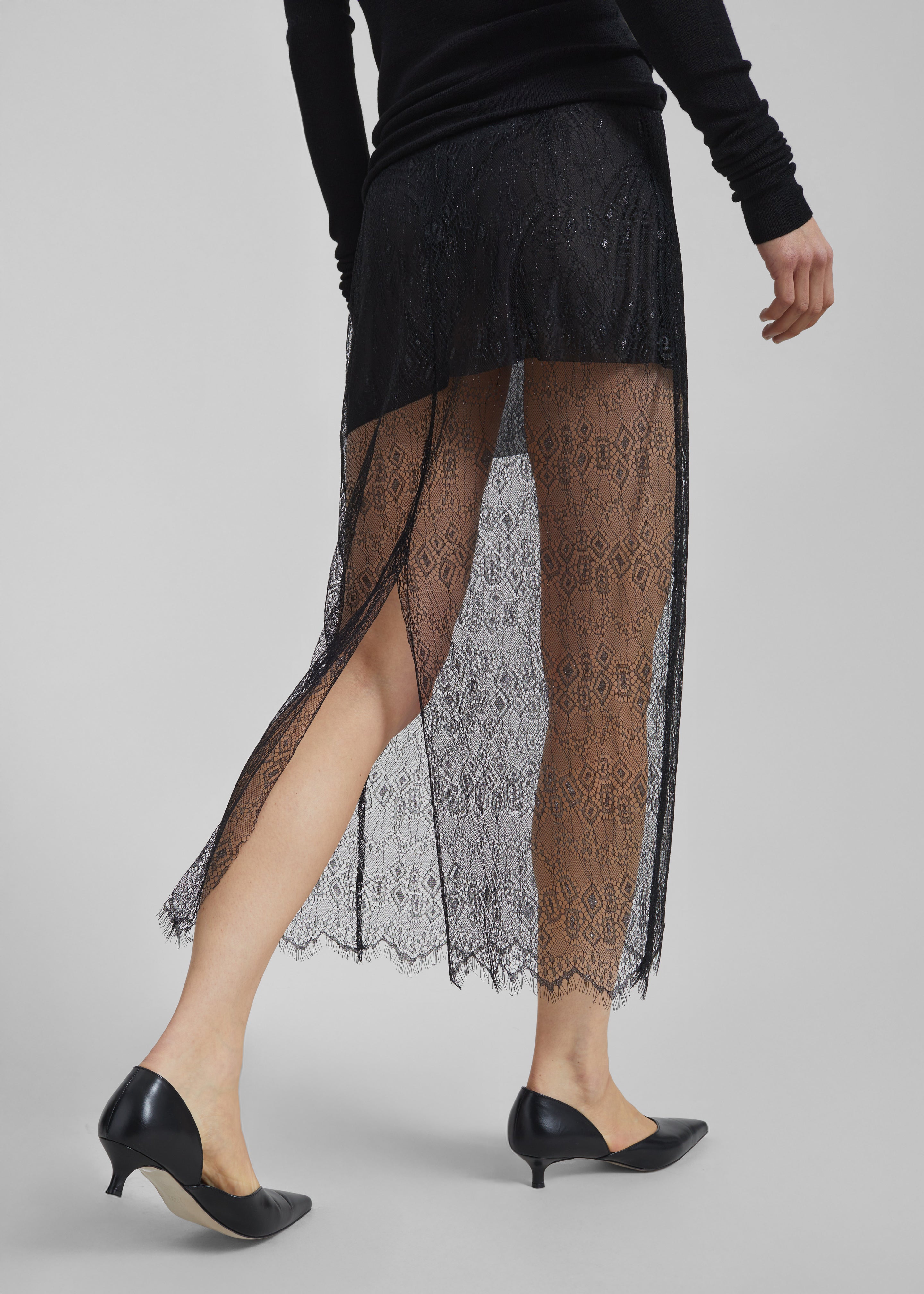 Alrose Lace Midi Skirt - Black - 2