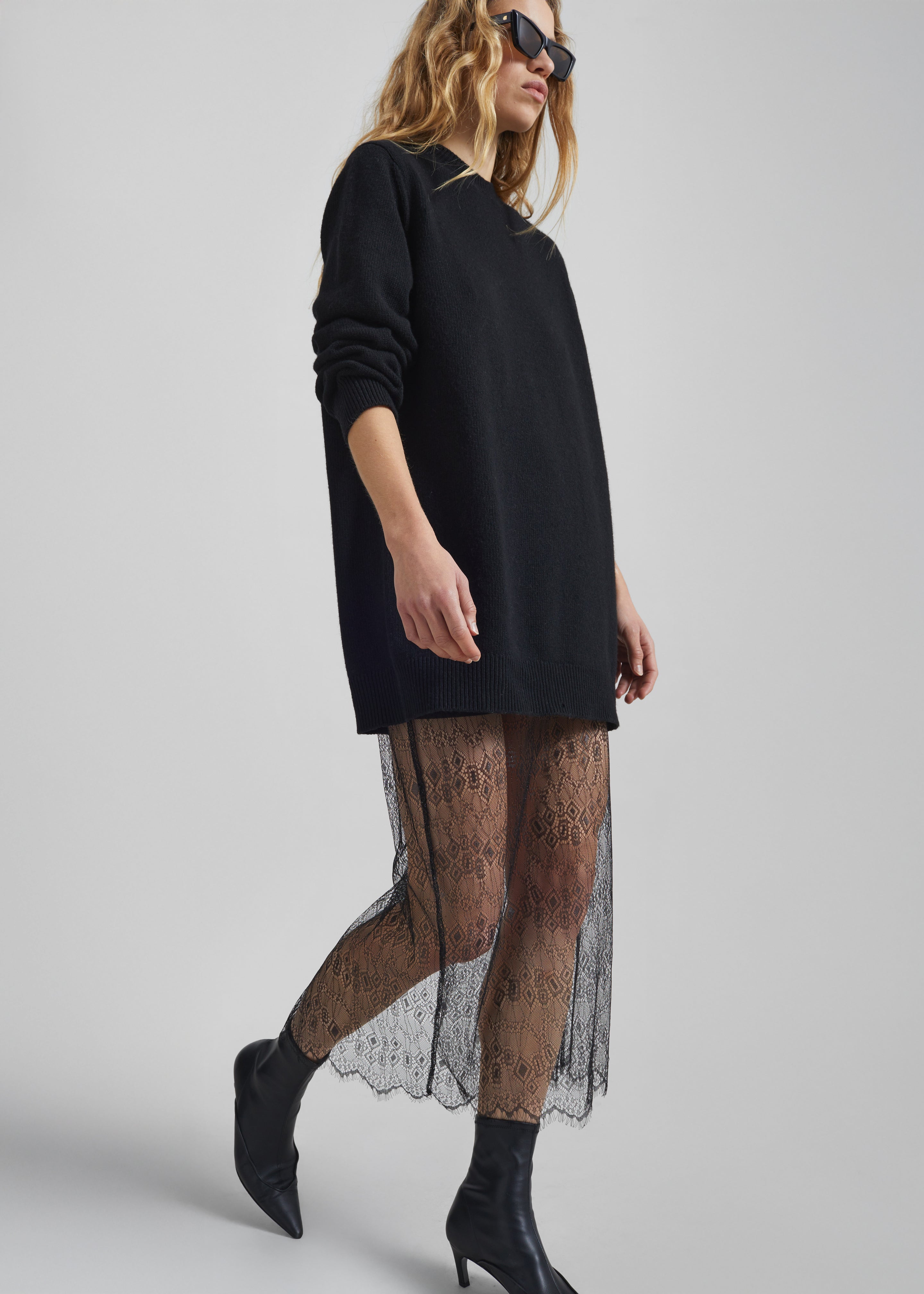 Alrose Lace Midi Skirt - Black - 5