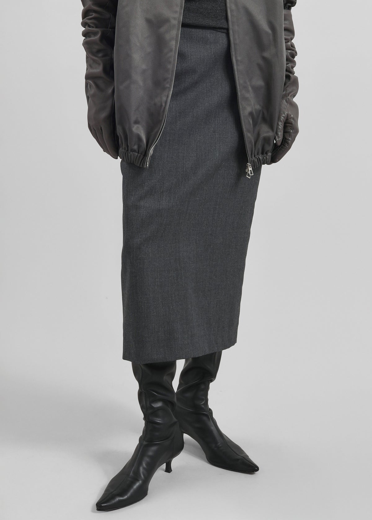 Alrose Midi Skirt - Dark Grey Melange - 3