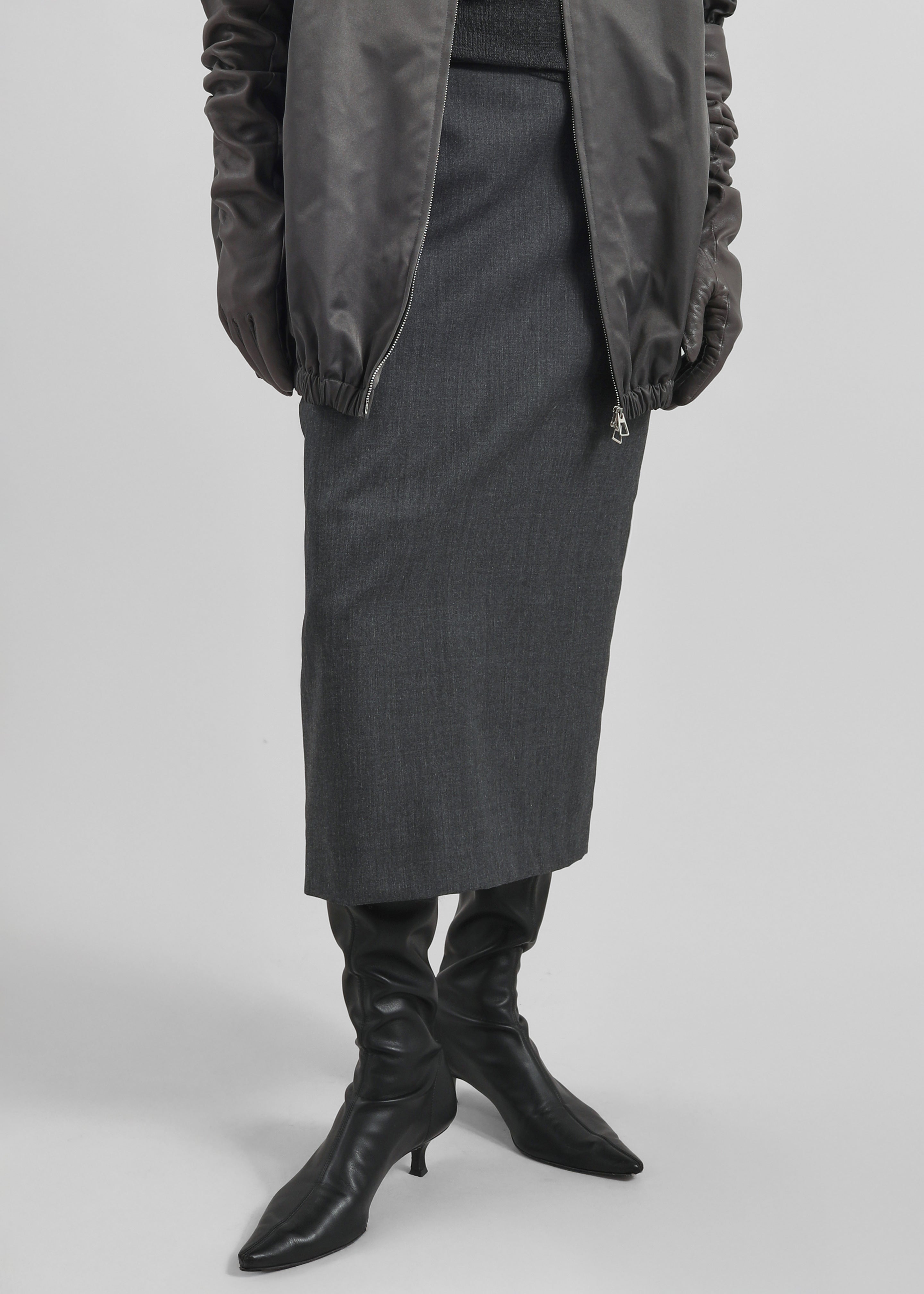 Alrose Midi Skirt - Dark Grey Melange - 3