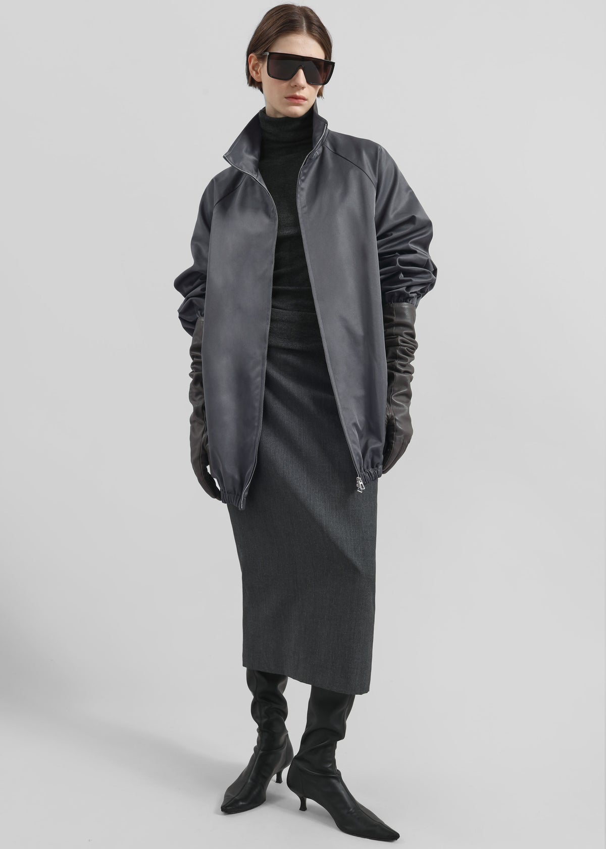 Alrose Midi Skirt - Dark Grey Melange - 4