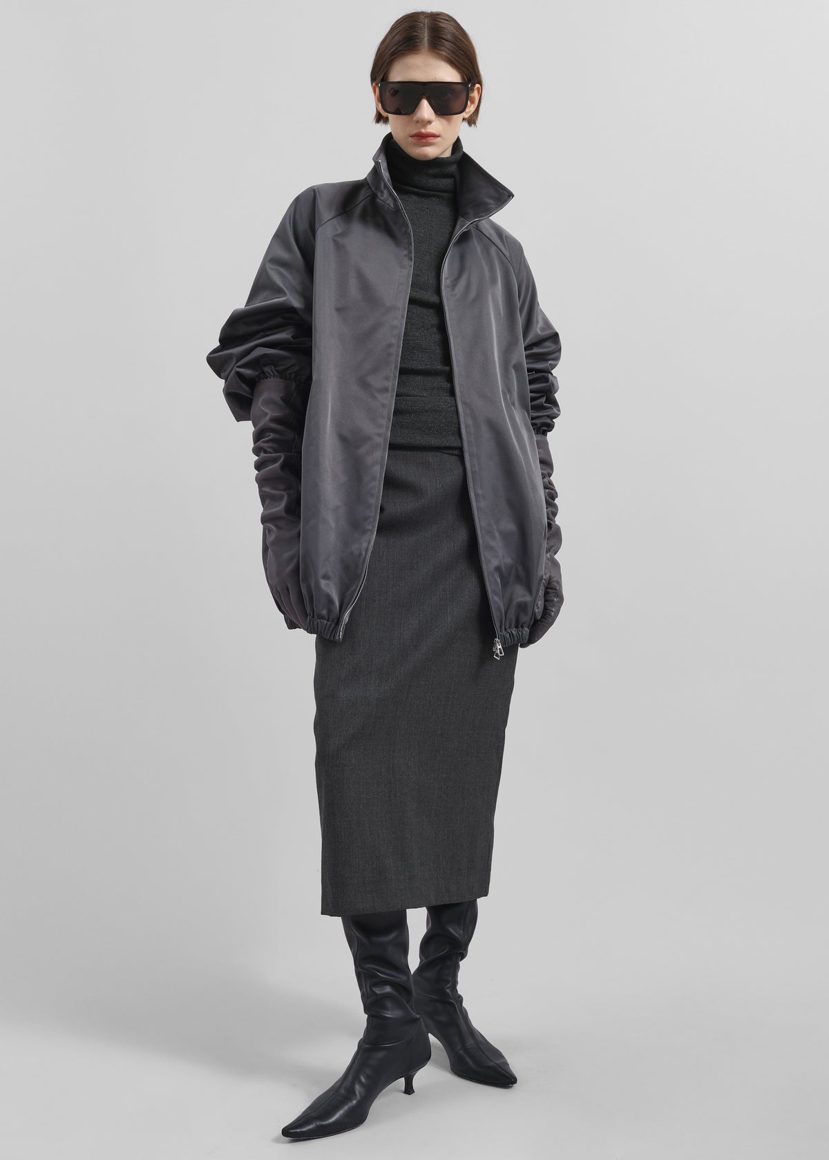 Alrose Midi Skirt - Dark Grey Melange - 5