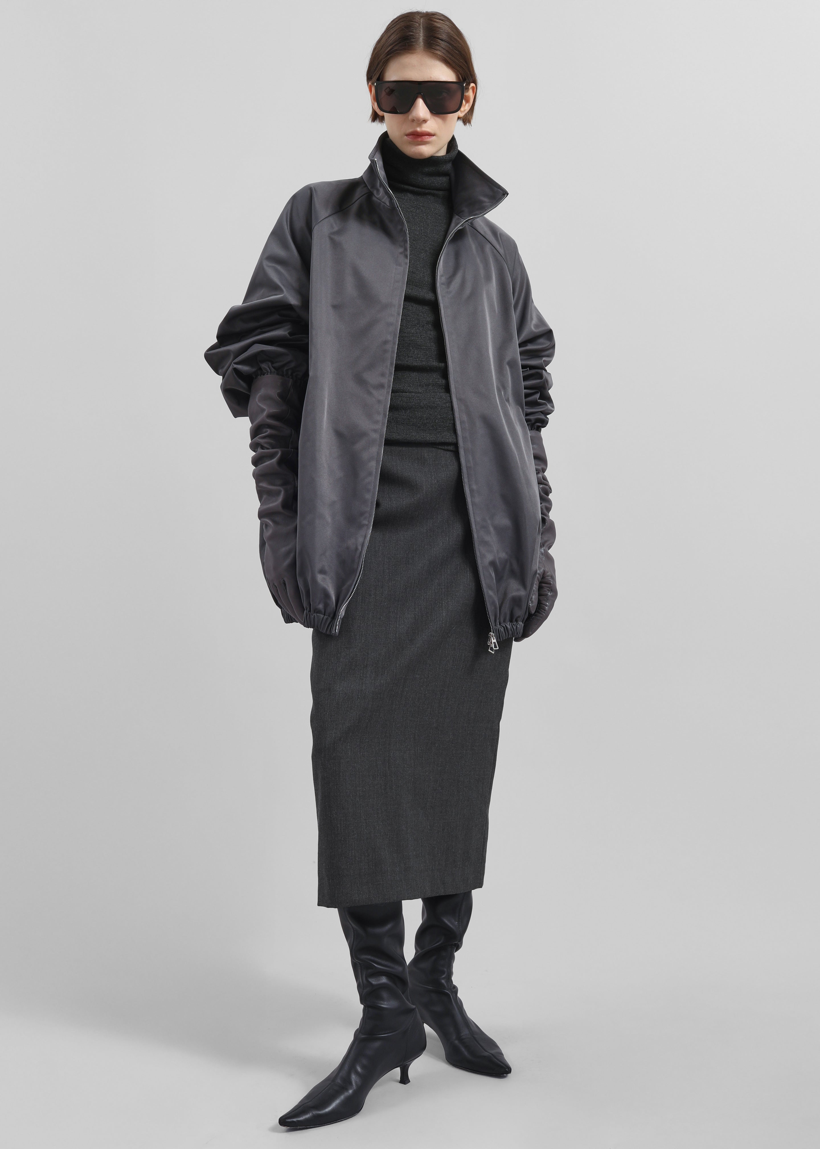 Alrose Midi Skirt - Dark Grey Melange - 5