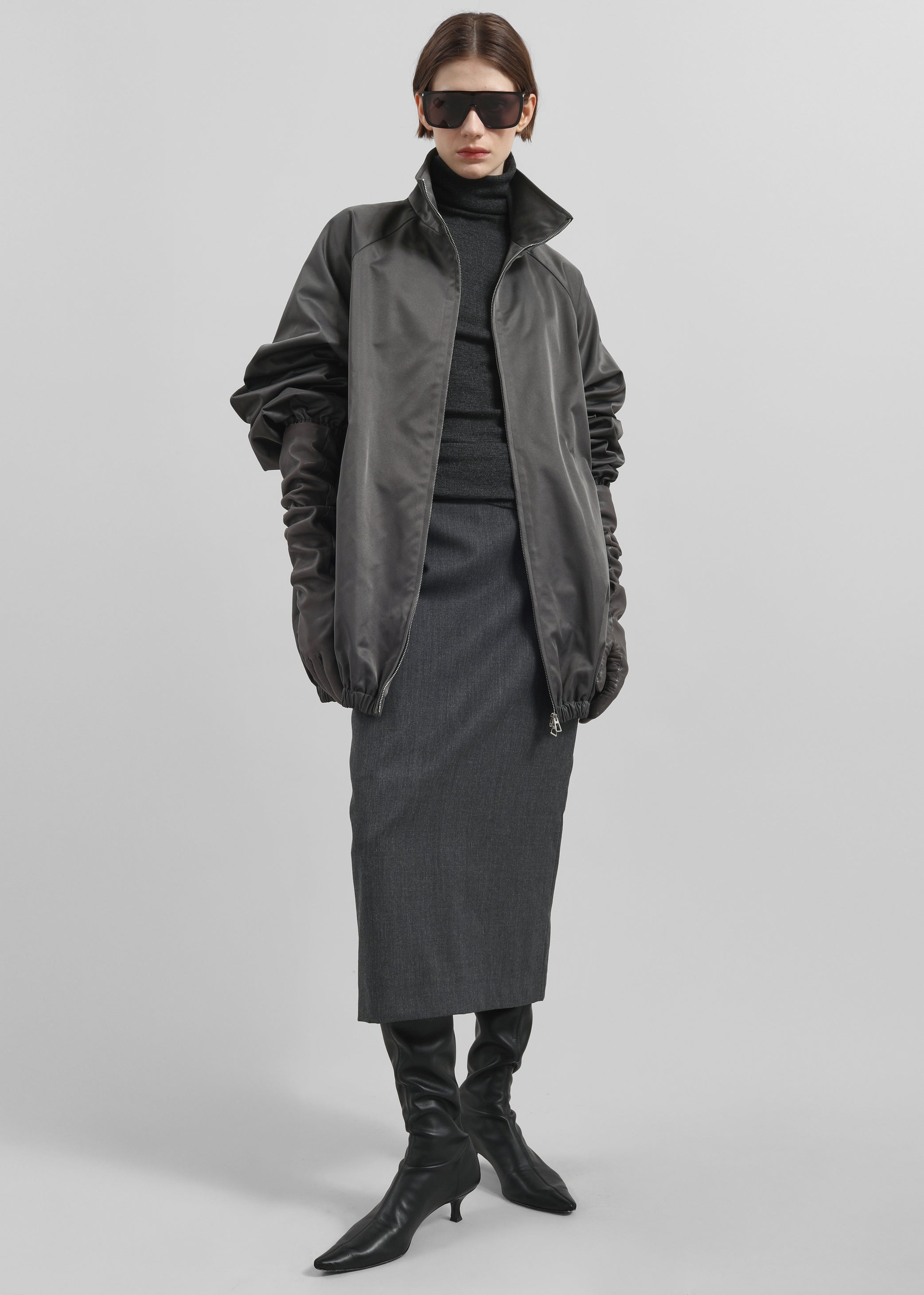 Shop the look image for Baxter Lustrous Track Jacket - Grey