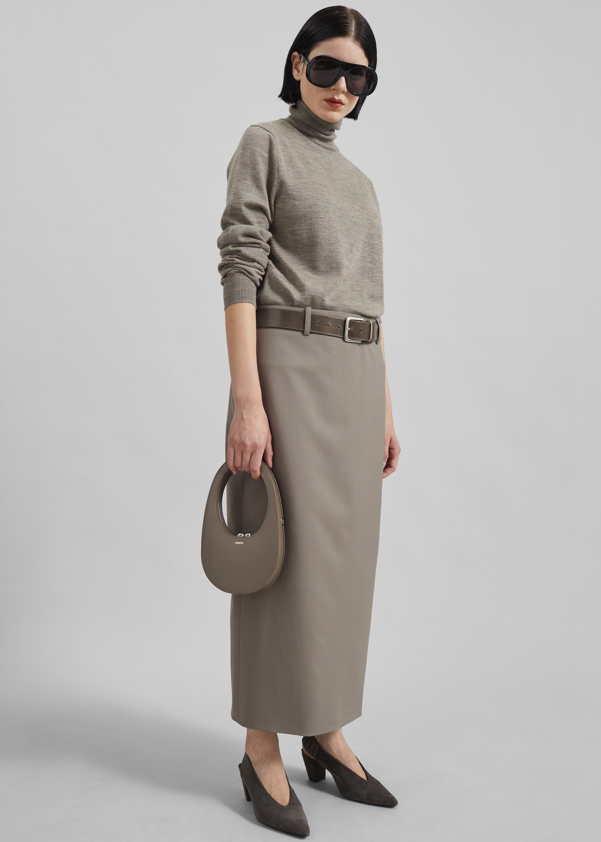Shop the look image for Alrose Midi Skirt - Taupe