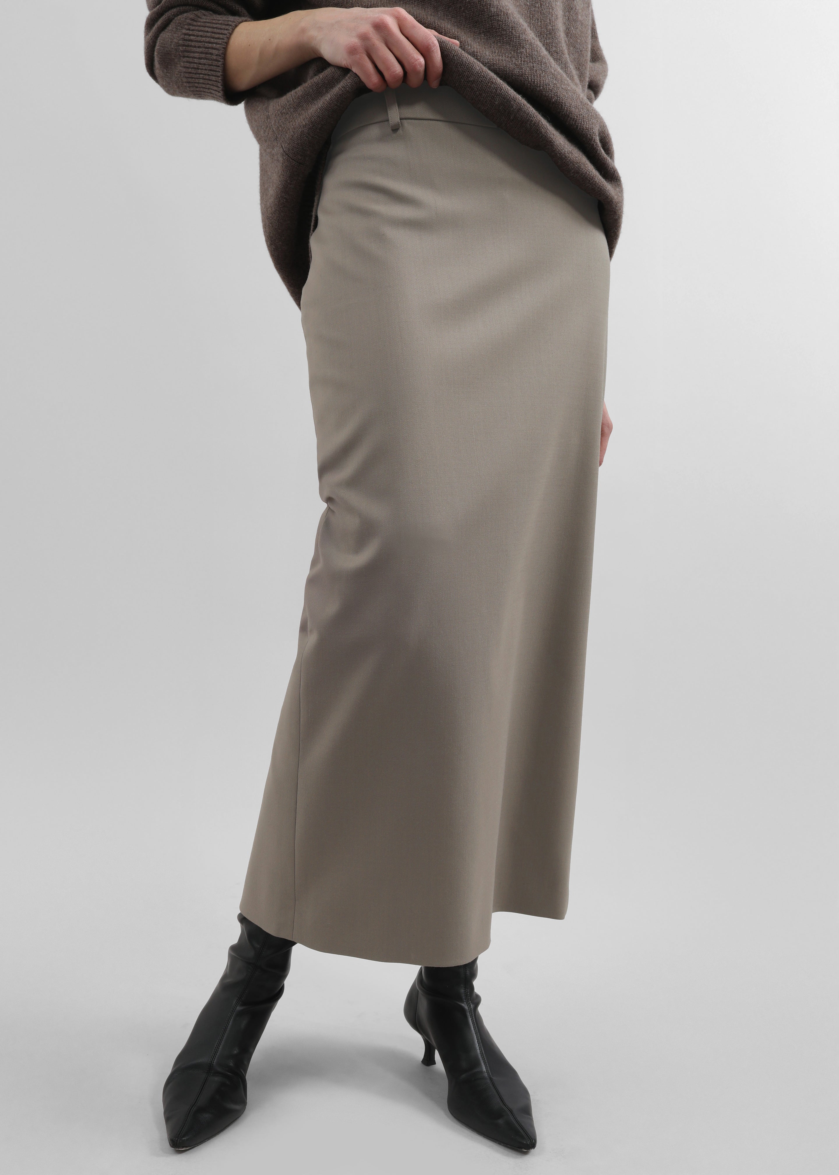 Alrose Midi Skirt - Dark Grey Melange – The Frankie Shop
