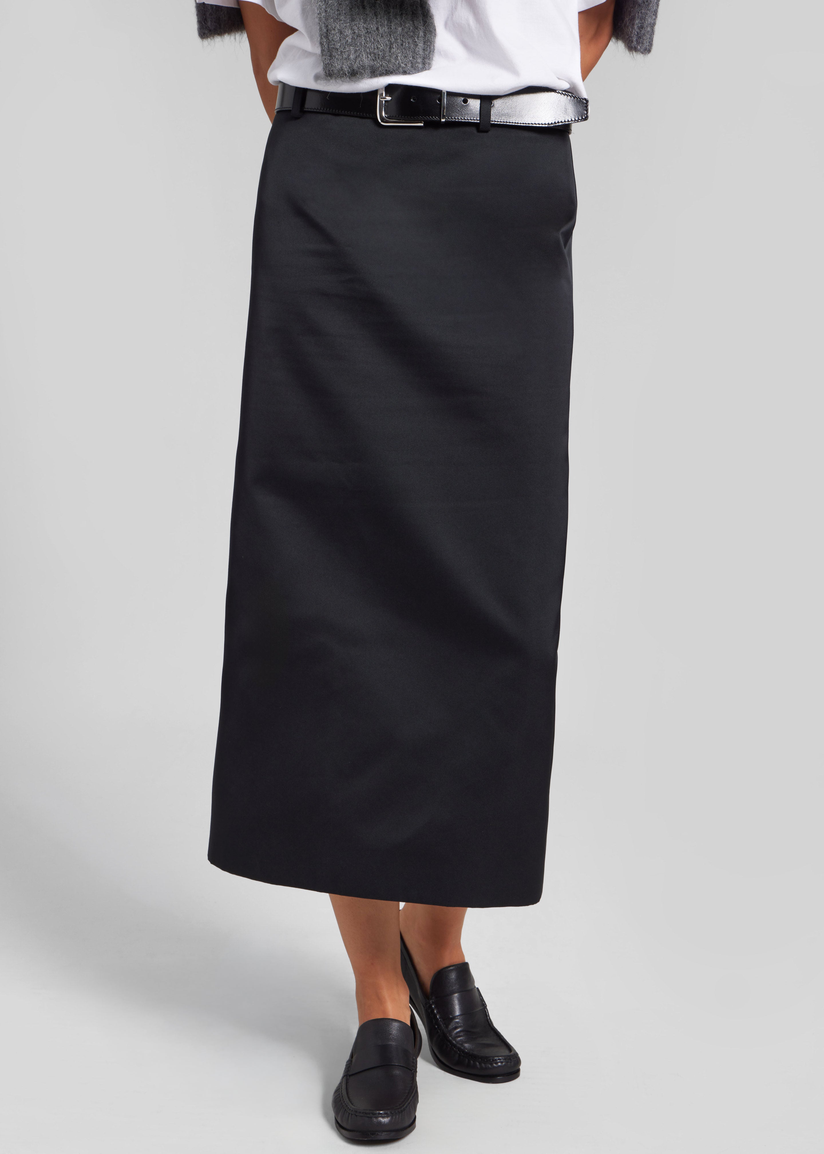 Alrose Satin Midi Skirt - Black – The Frankie Shop