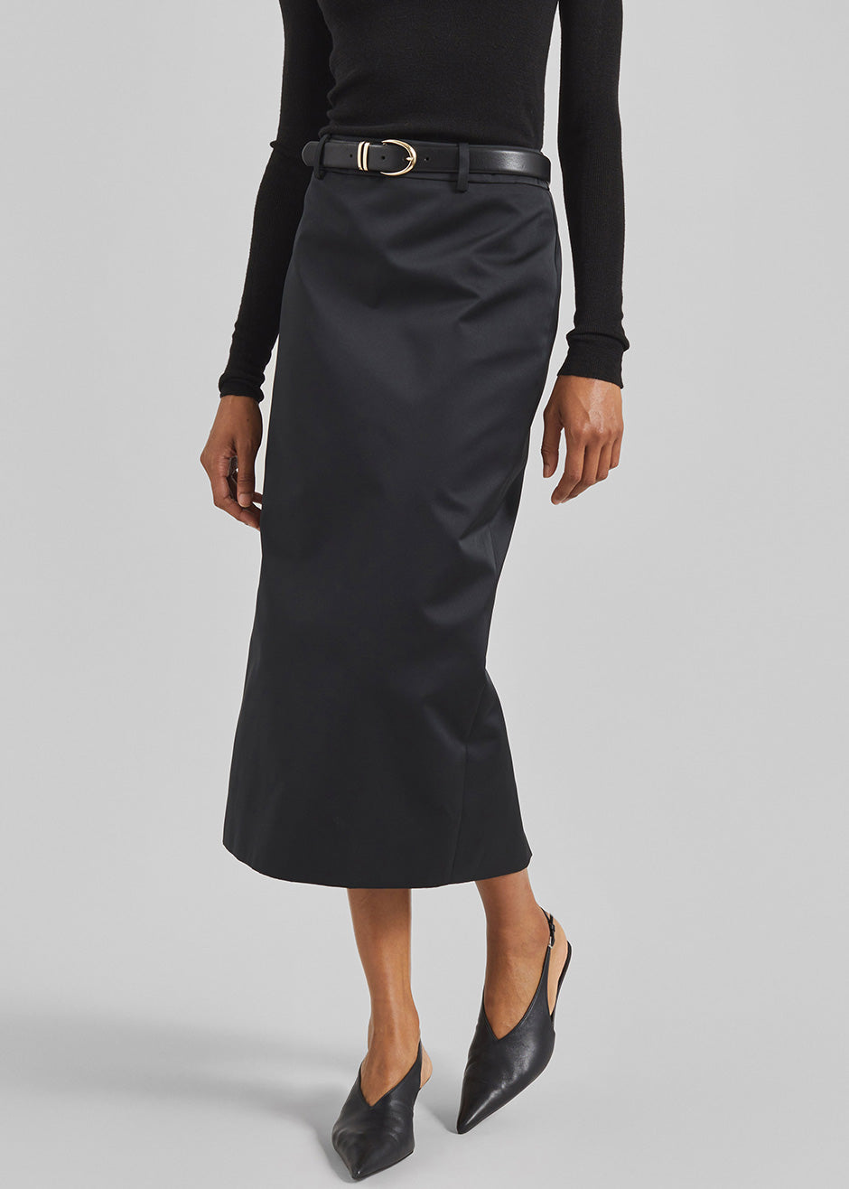 Alrose Satin Midi Skirt - Black – The Frankie Shop
