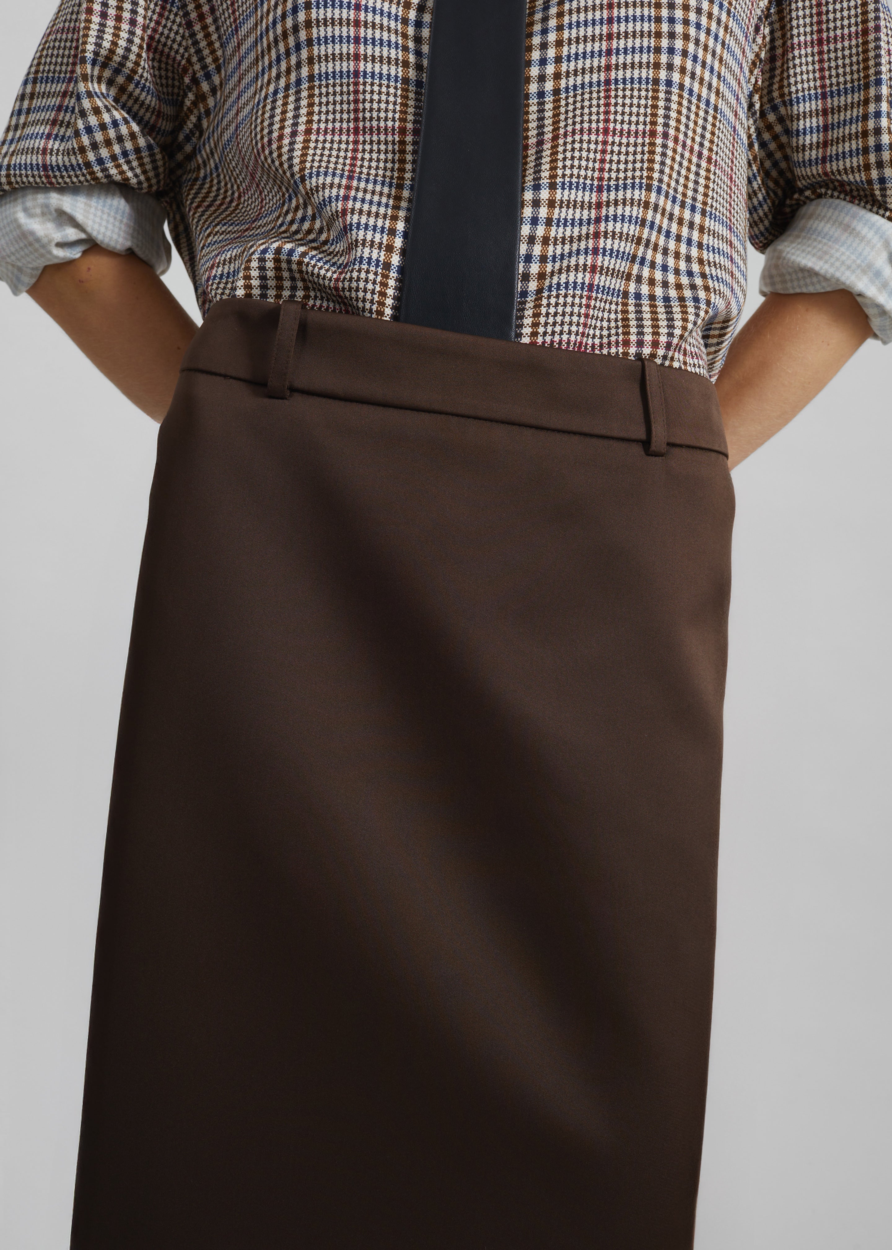 Alrose Satin Midi Skirt - Brown – The Frankie Shop