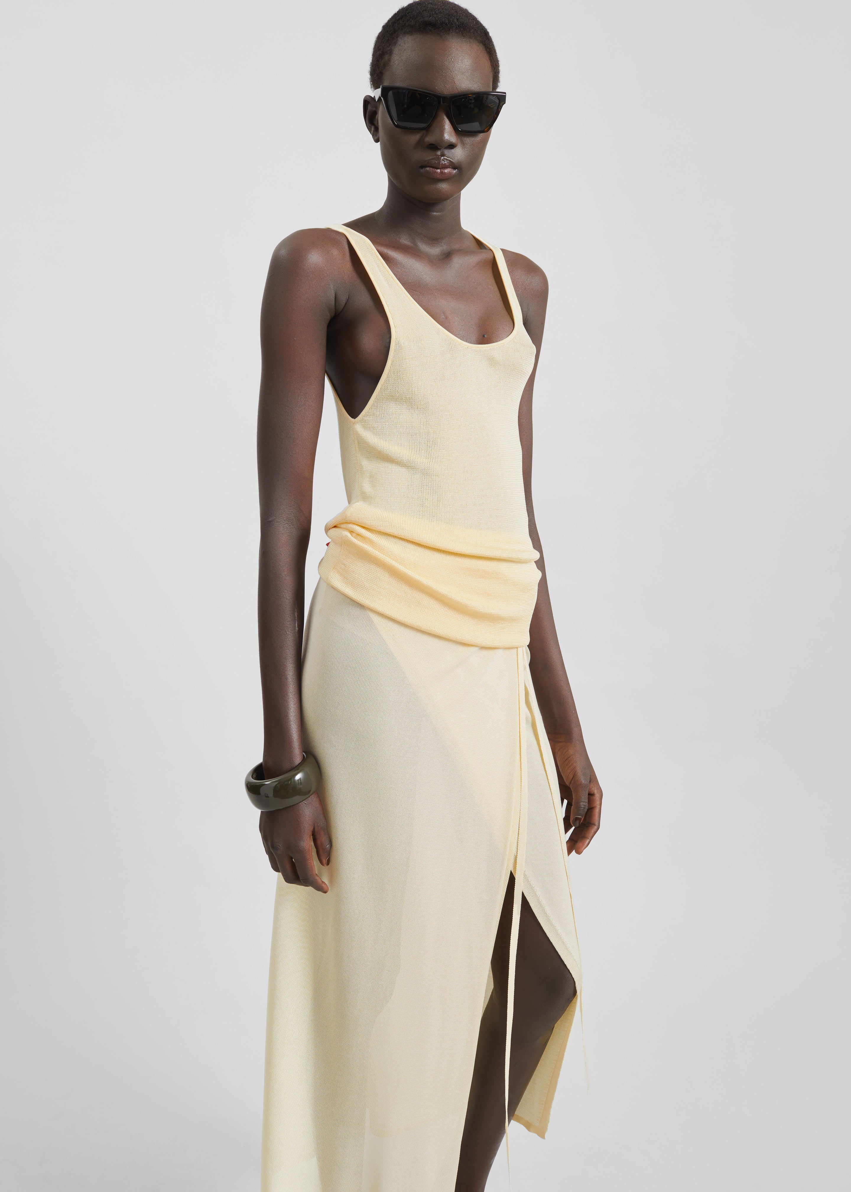 Alsen Thin Knit Wrap Skirt - Pale Yellow – The Frankie Shop