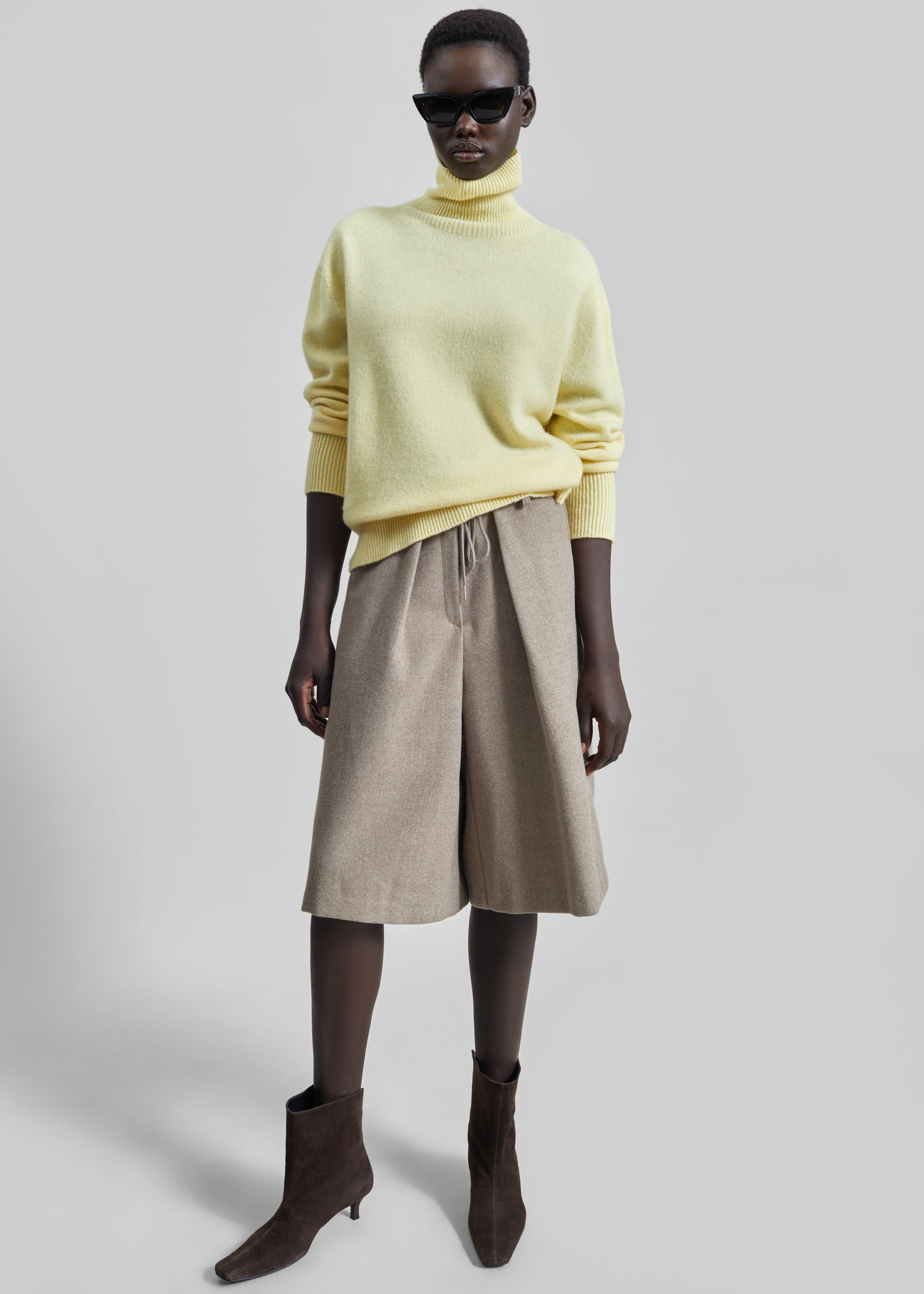 Alster Wool Turtleneck Sweater - Yellow - 1