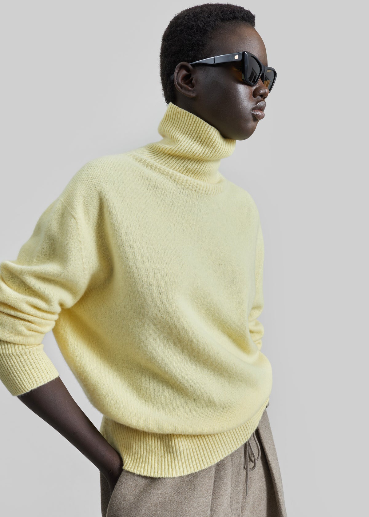Alster Wool Turtleneck Sweater - Yellow - 2