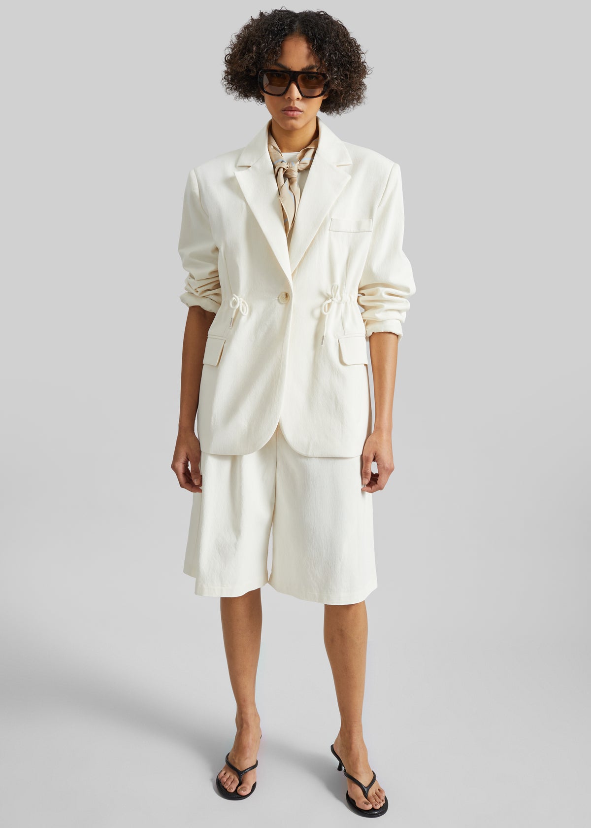 Altea Drawstring Blazer - Ivory - 6