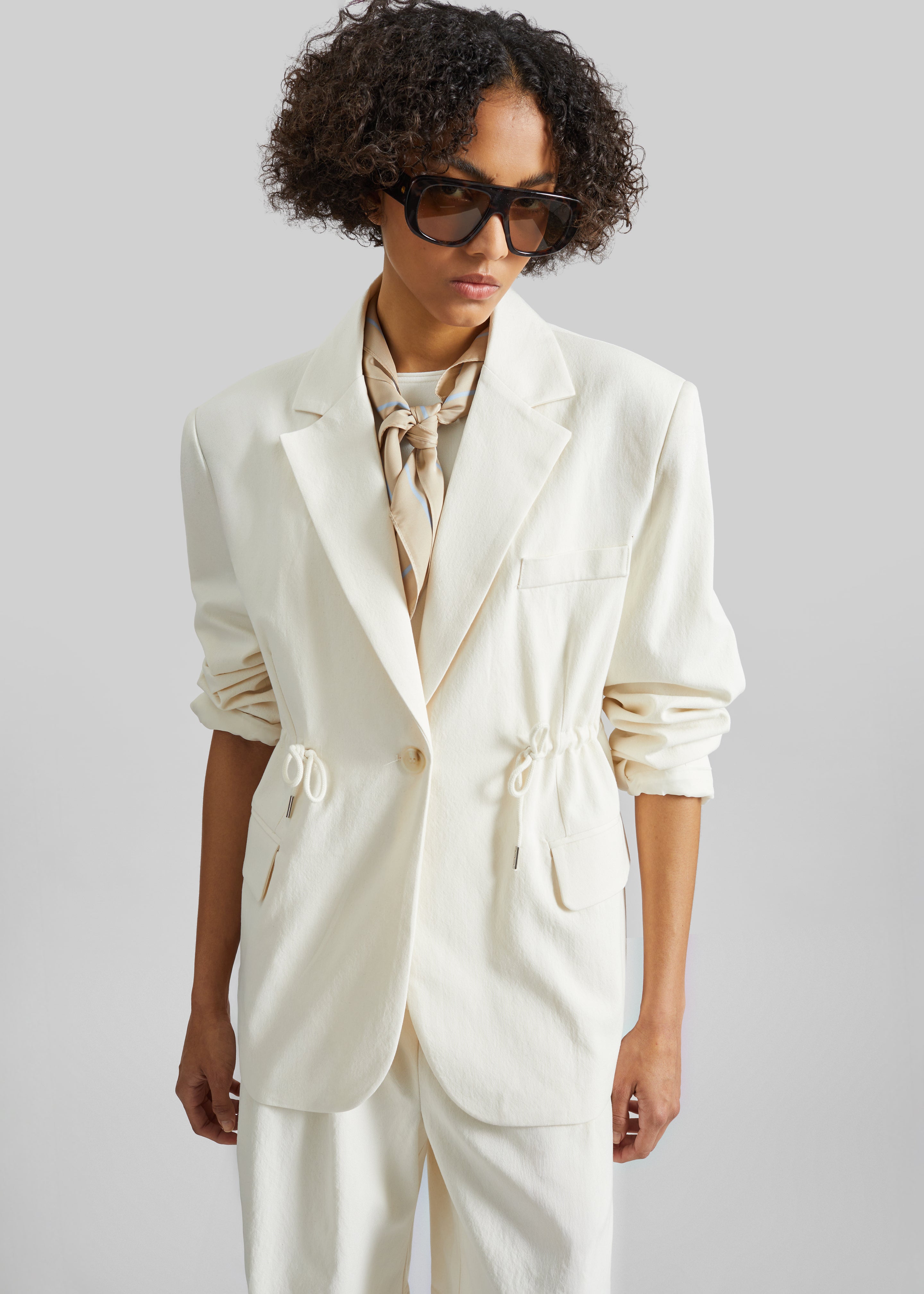 Altea Drawstring Blazer - Ivory – The Frankie Shop