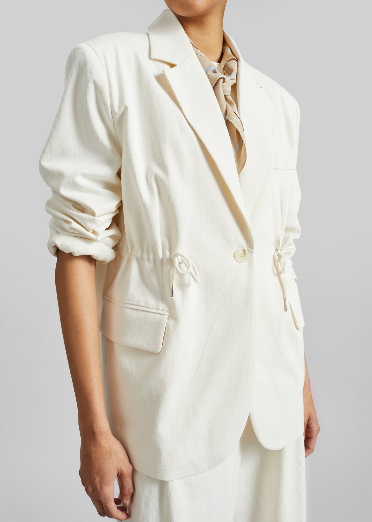 Altea Drawstring Blazer - Ivory - 4