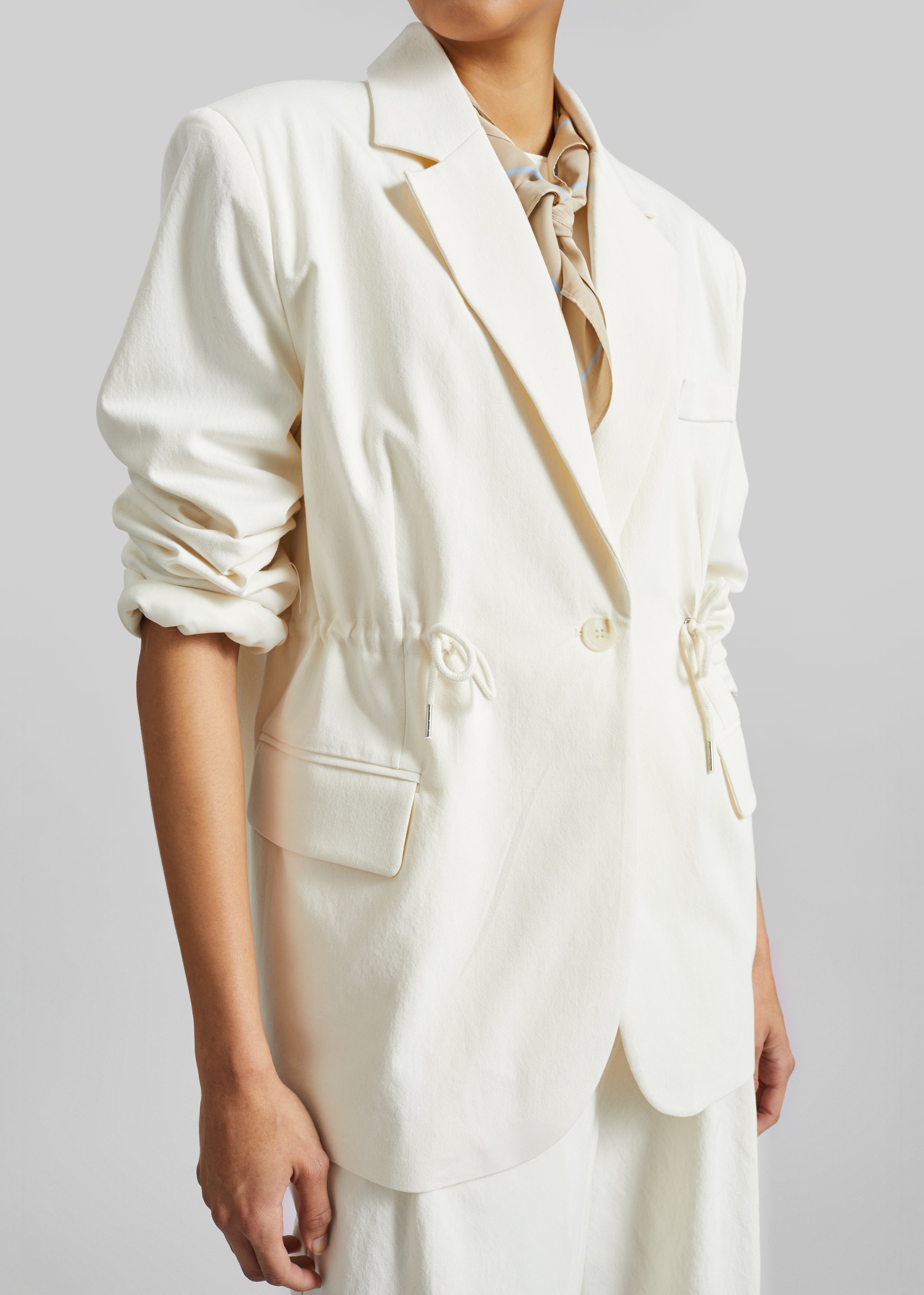 Altea Drawstring Blazer - Ivory - 4