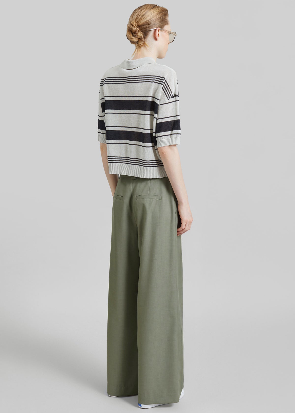 Althea Pleated Trousers - Sage - 5