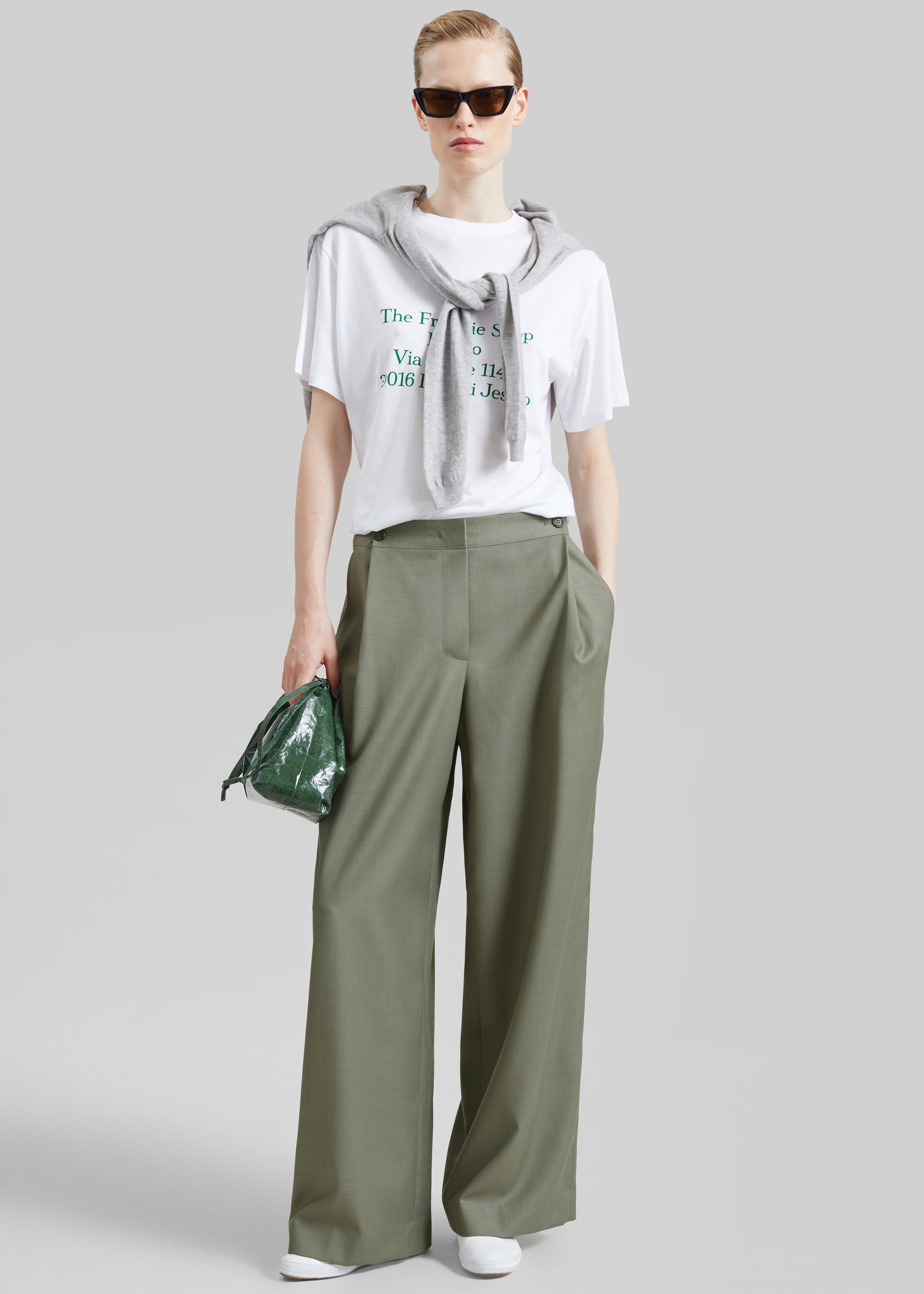 Shop the look image for Althea Pleated Trousers - Sage
