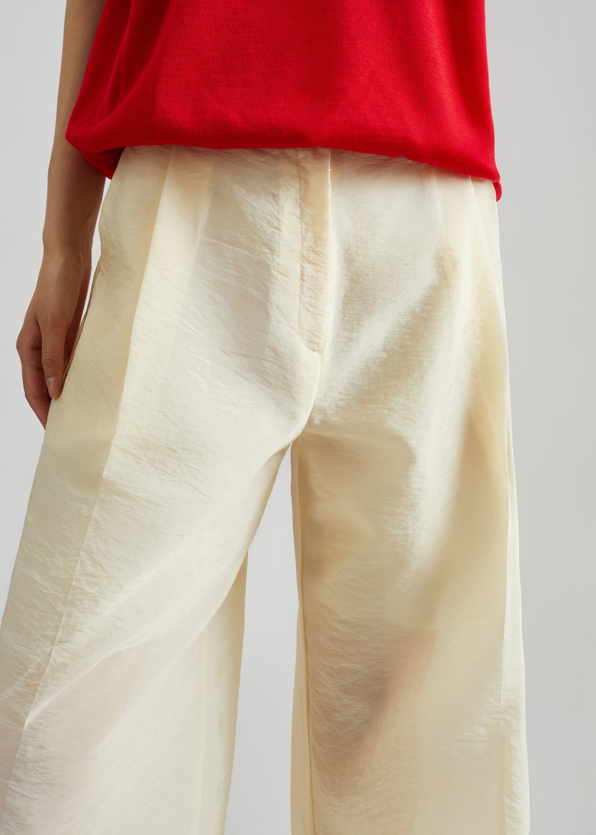 Alvito Sheer Organza Pants - Pale Yellow - 3